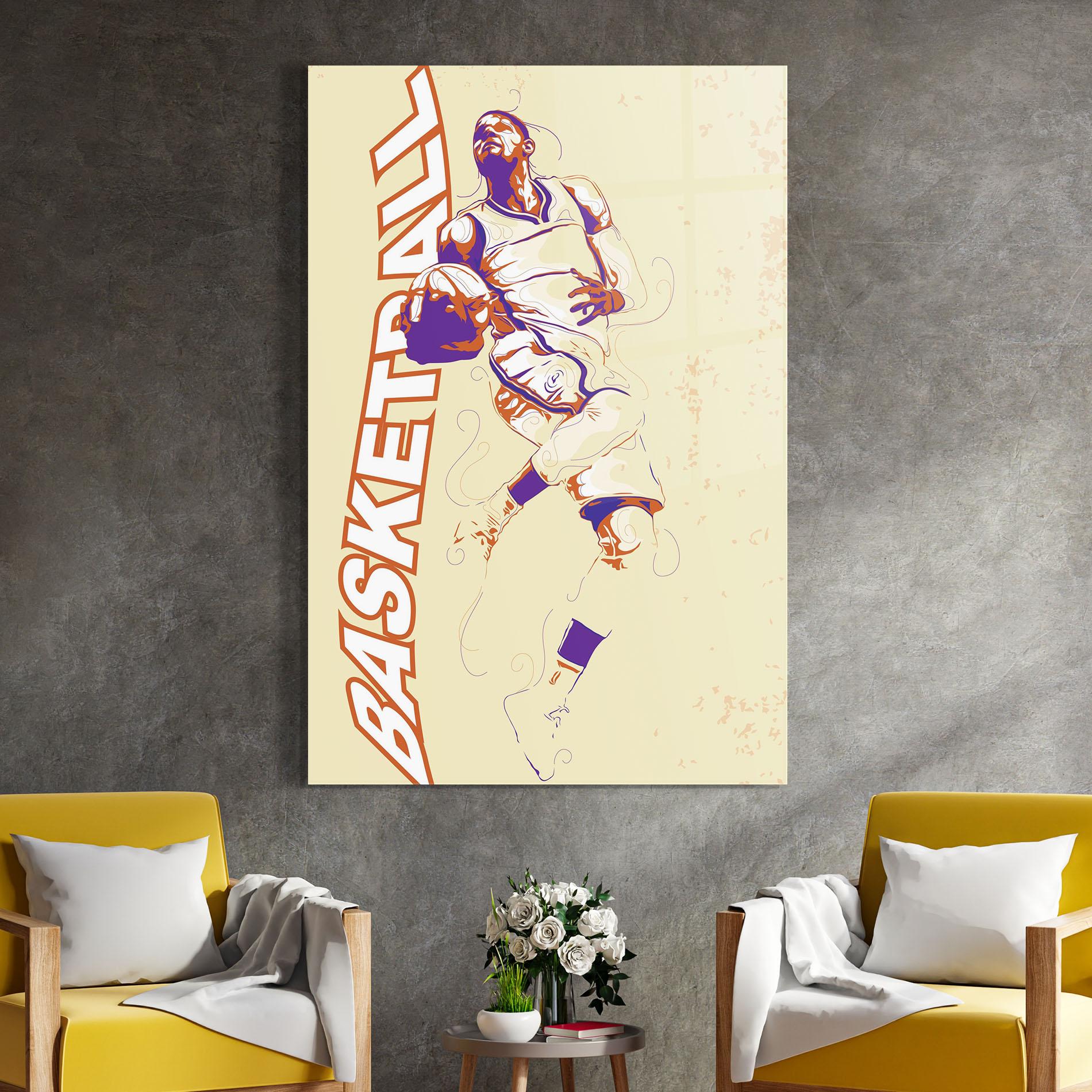 Glasbild Basketball Cream mockup 4