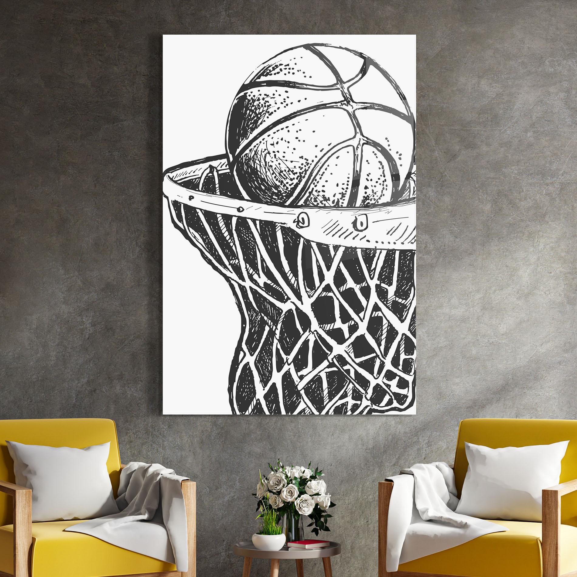 Glasbild Basketball Grey Hoop mockup 4