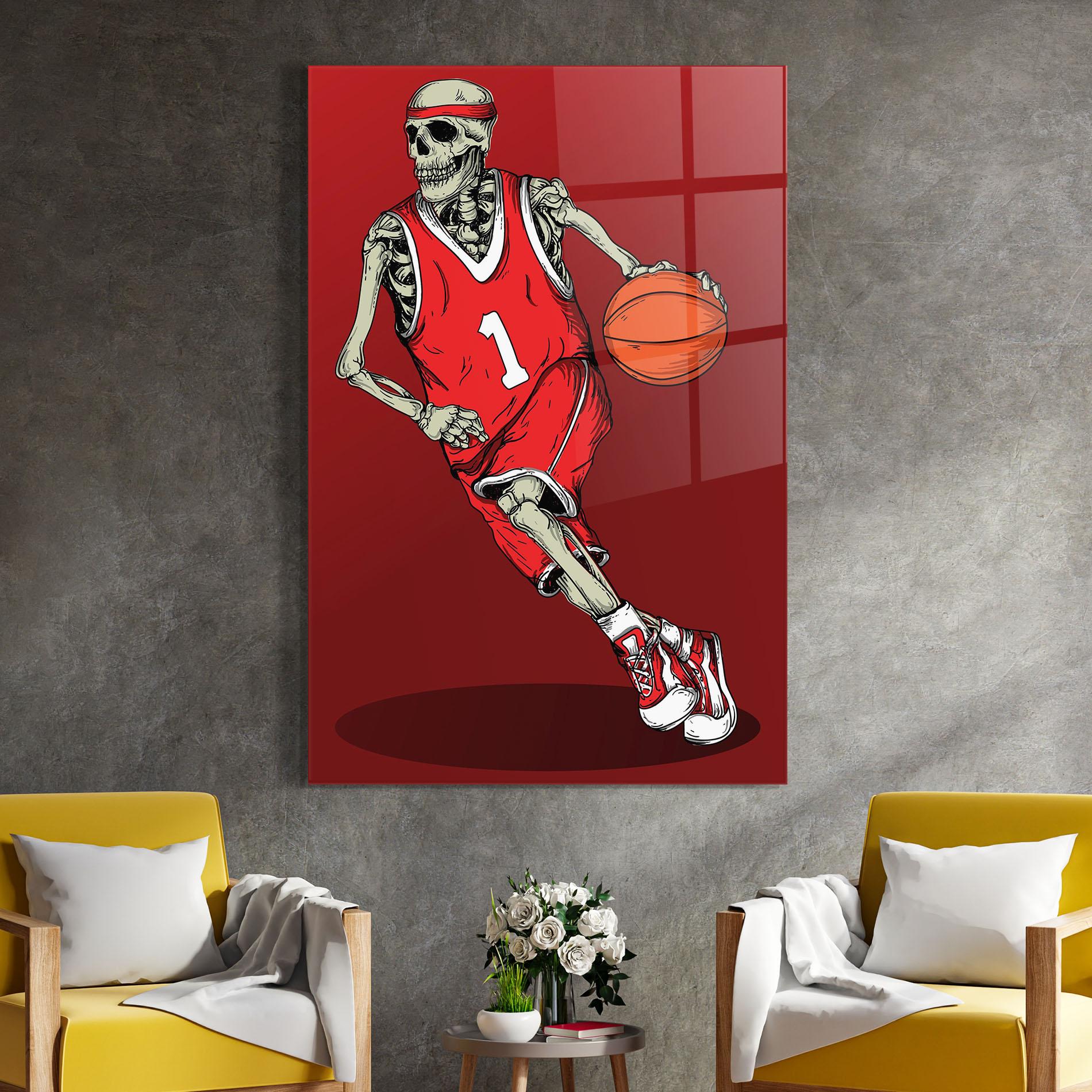 Glasbild Basketball Skull mockup 4