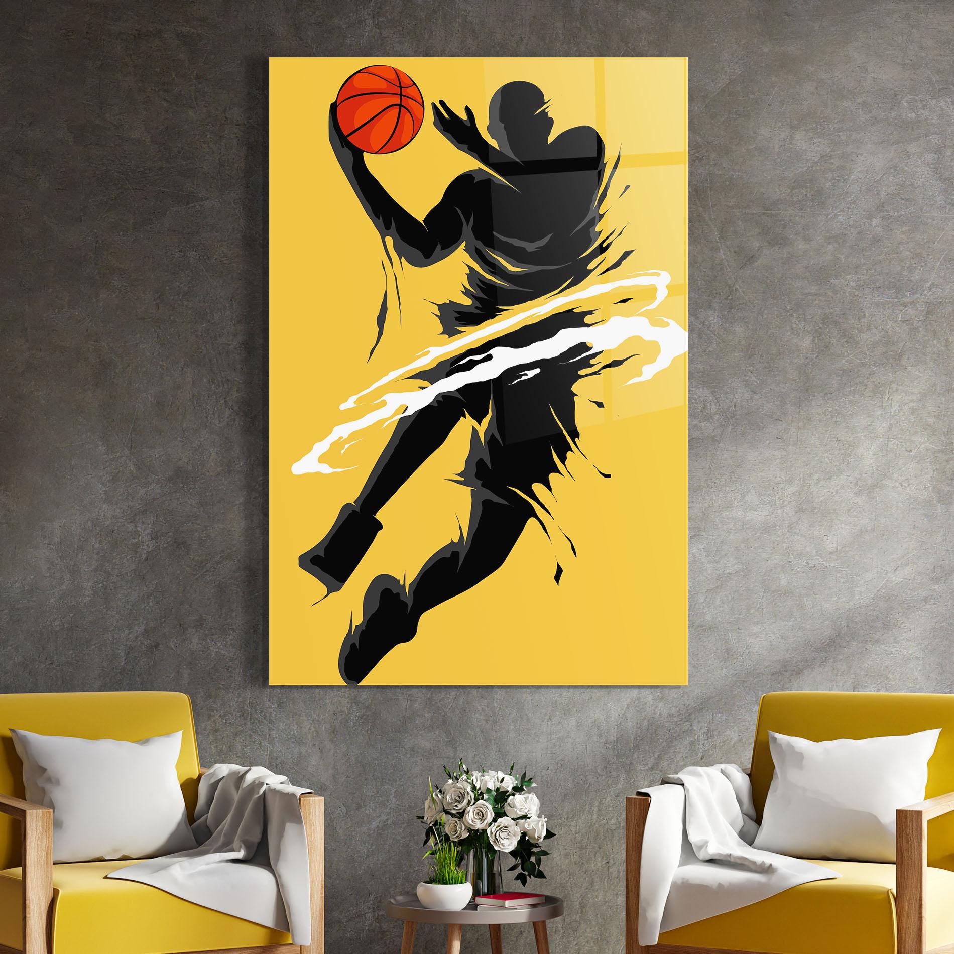 Glasbild Basketball Smoke mockup 4