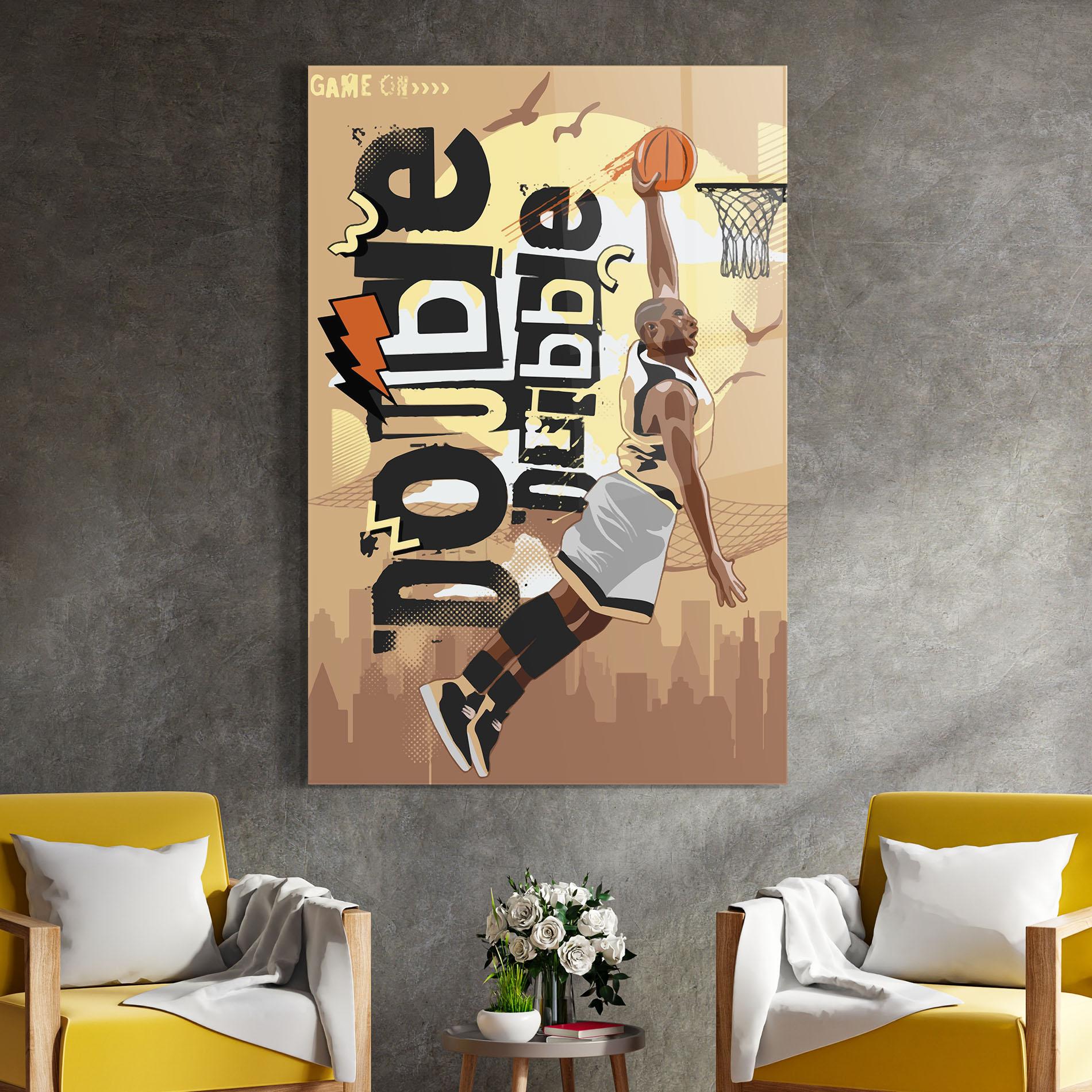 Glasbild Double Dribble mockup 4