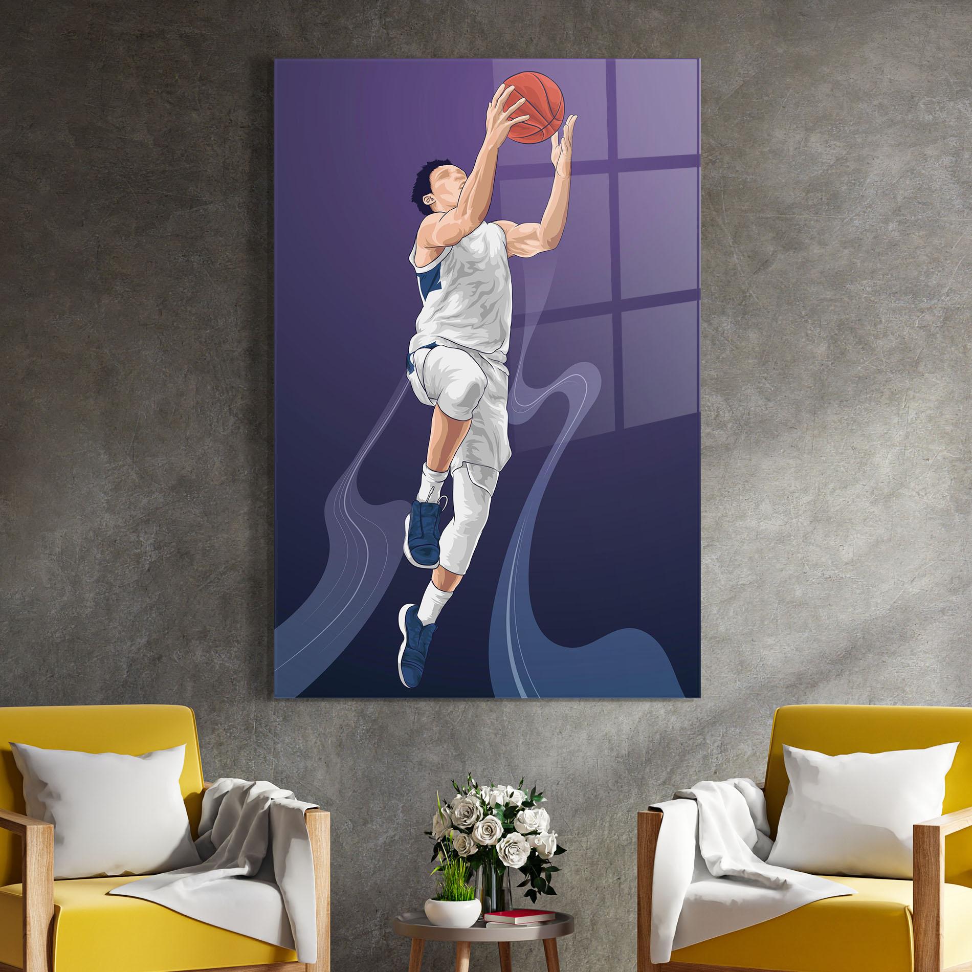 Glasbild Flying Player mockup 4