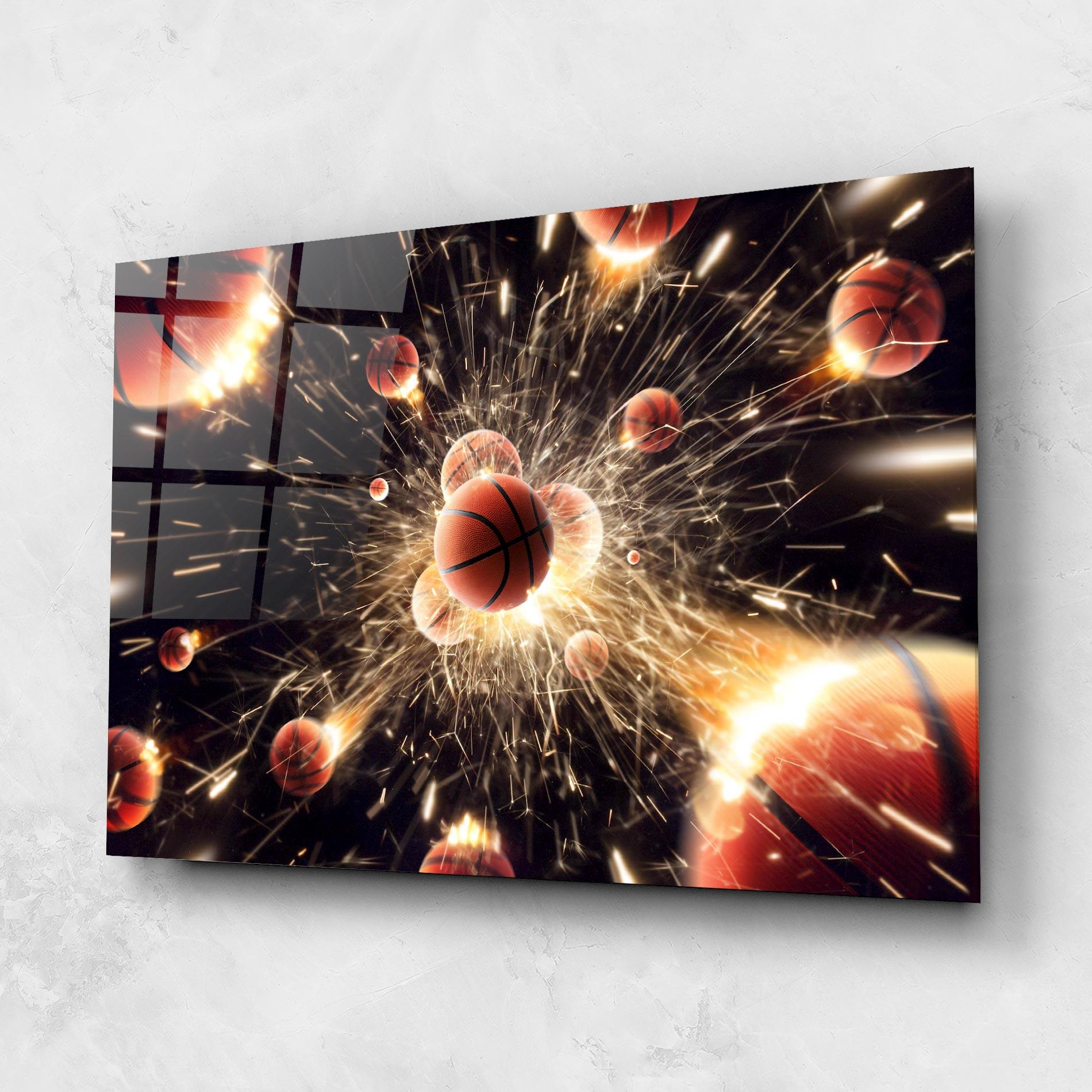 Glasbild Basketball Explosion mockup 1
