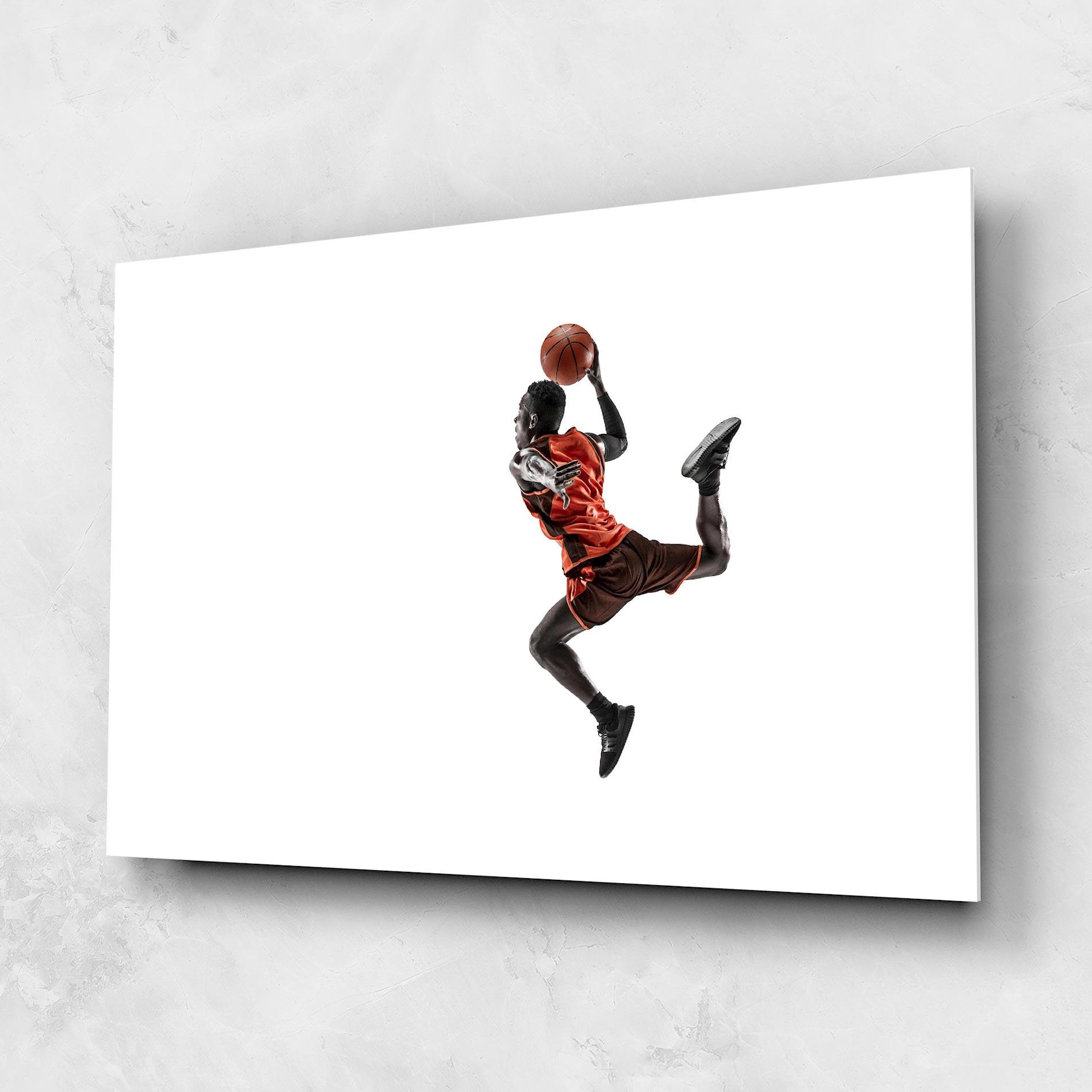 Glasbild Basketball Player Flying mockup 1