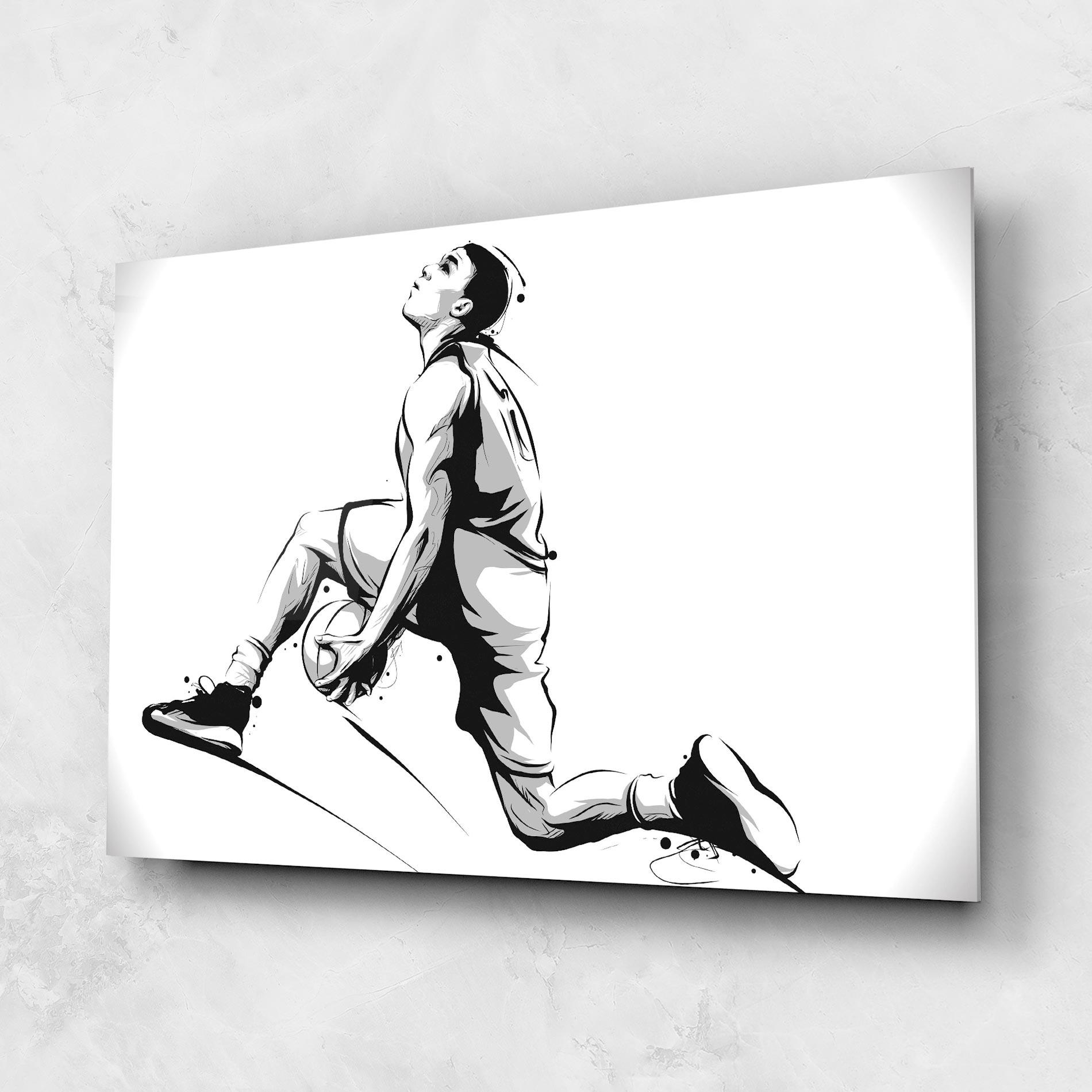 Glasbild Basketball Player Jump mockup 1