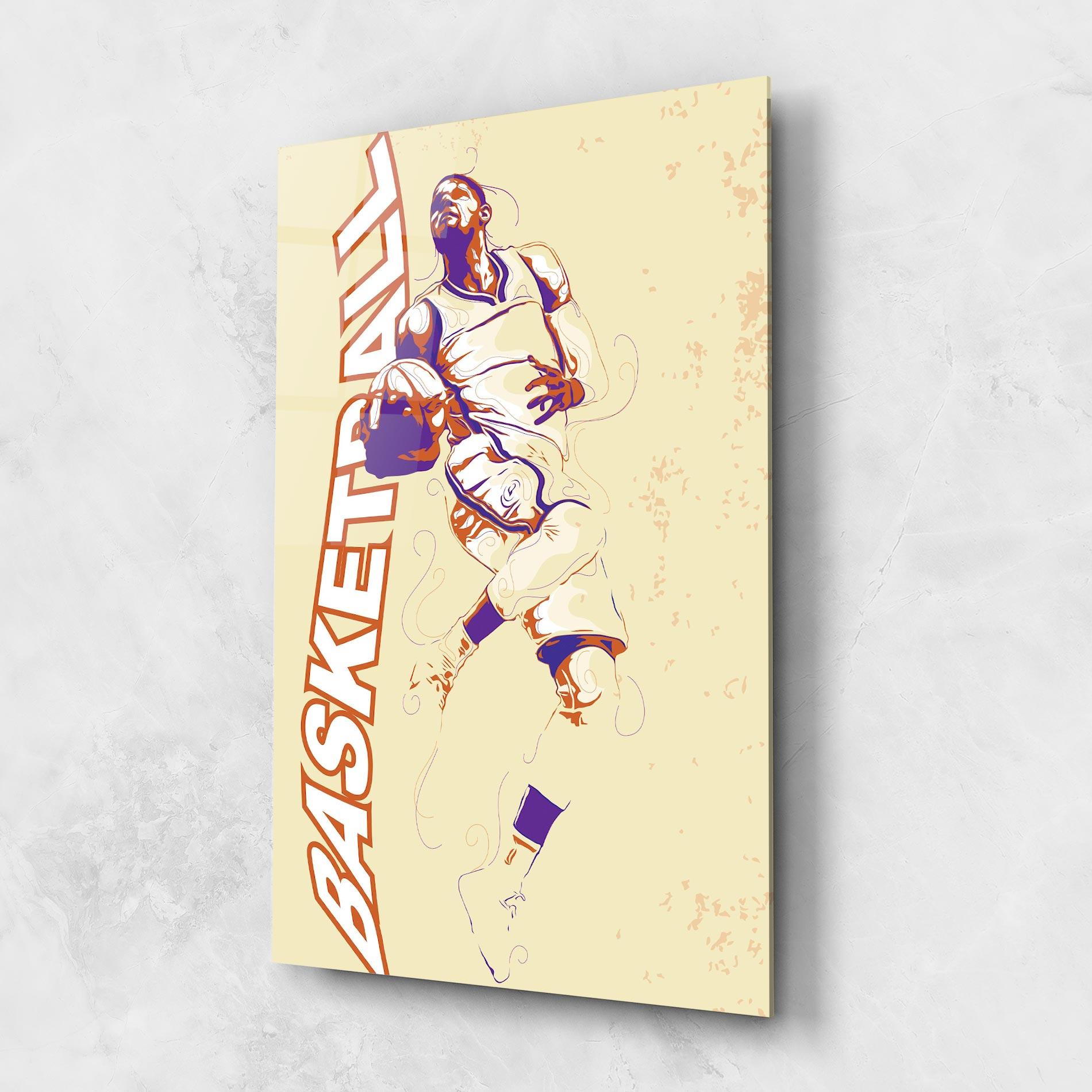 Glasbild Basketball Cream mockup 1