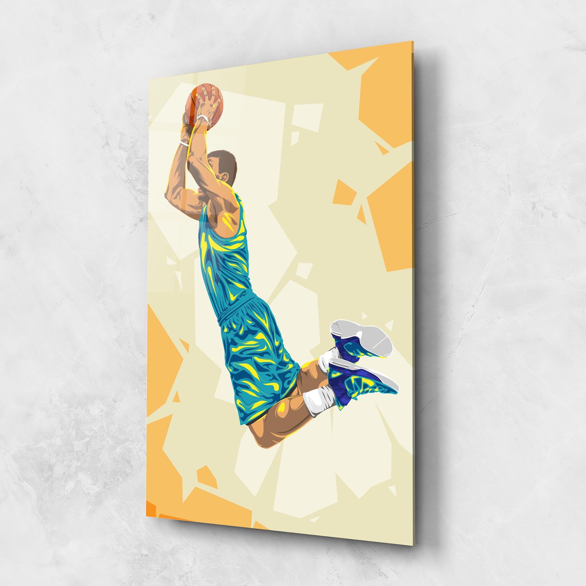 Glasbild Basketball Dunk Pose mockup 1