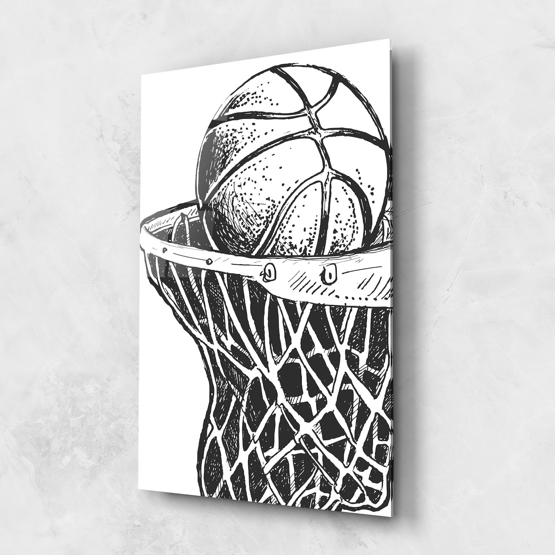 Glasbild Basketball Grey Hoop mockup 1