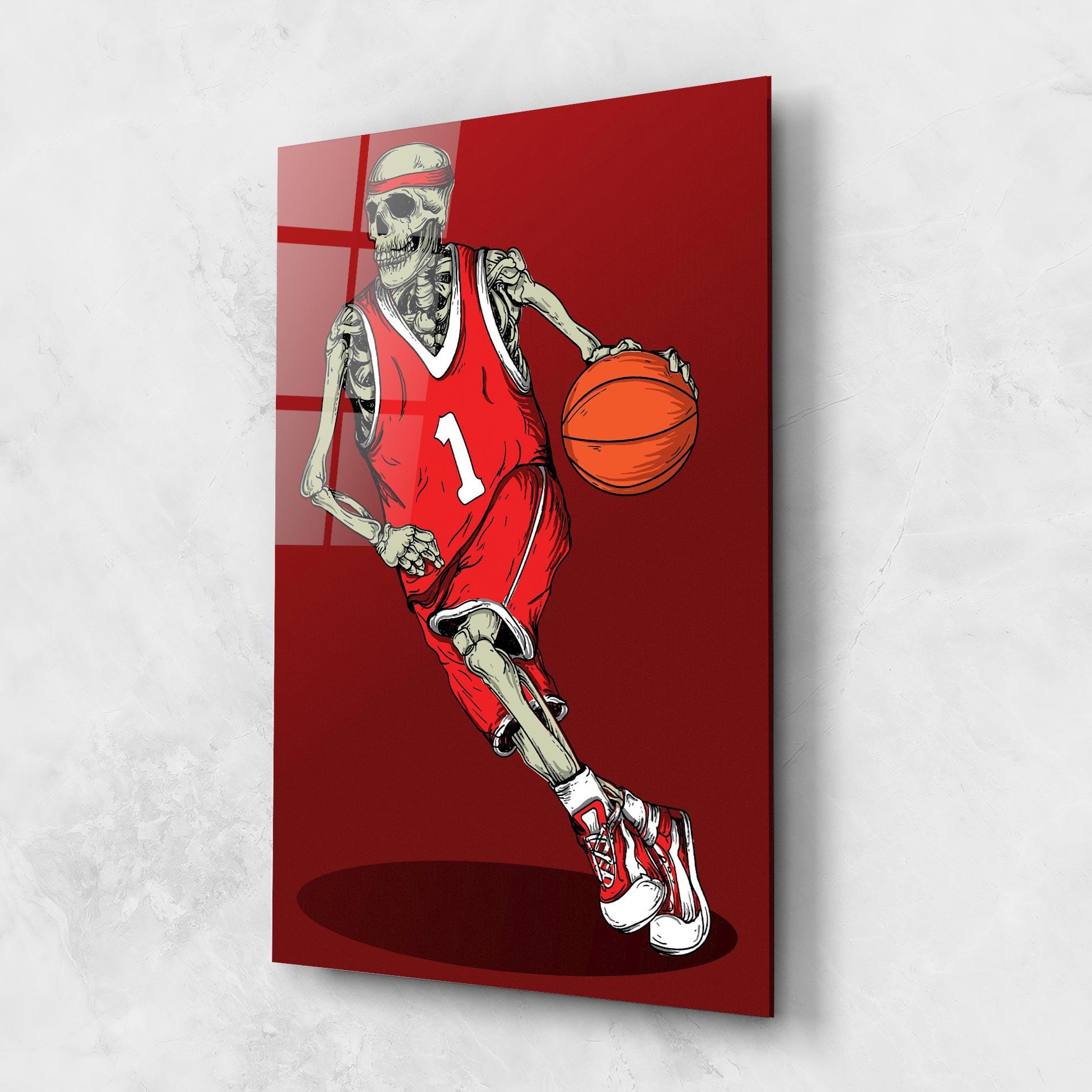 Glasbild Basketball Skull mockup 1