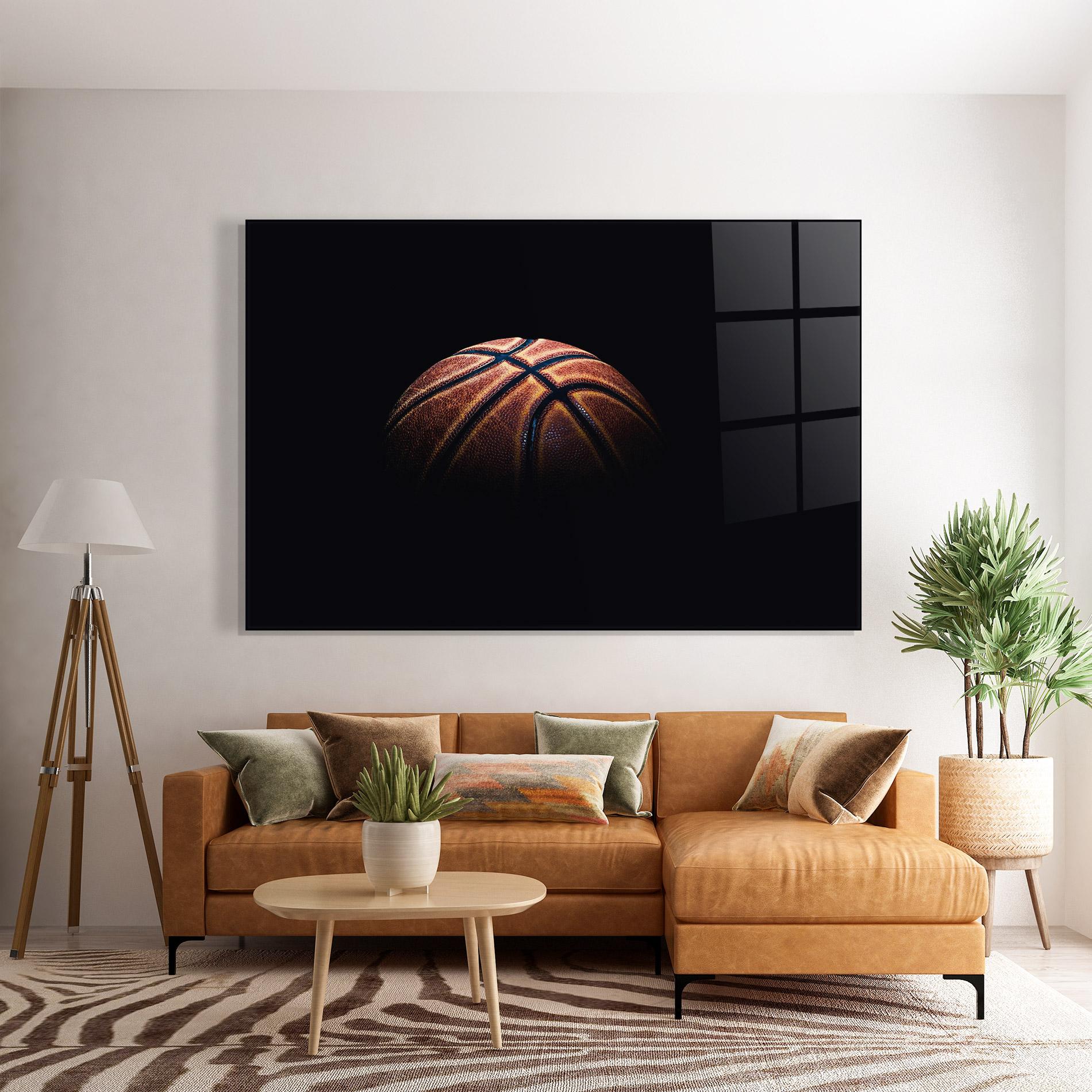 Glasbild Basketball Ball In Dark mockup 7