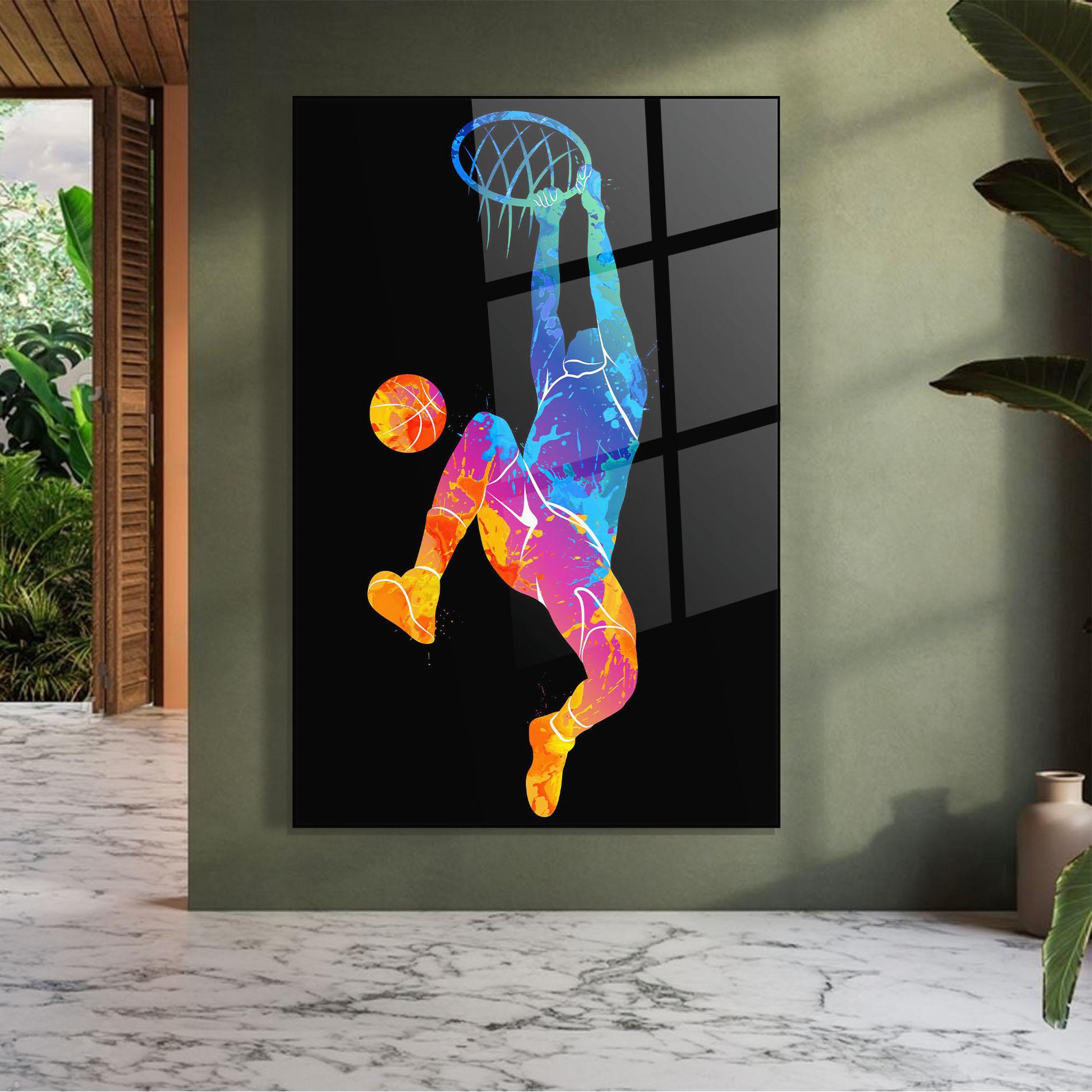 Glasbild Blue Basket Hoop mockup 7