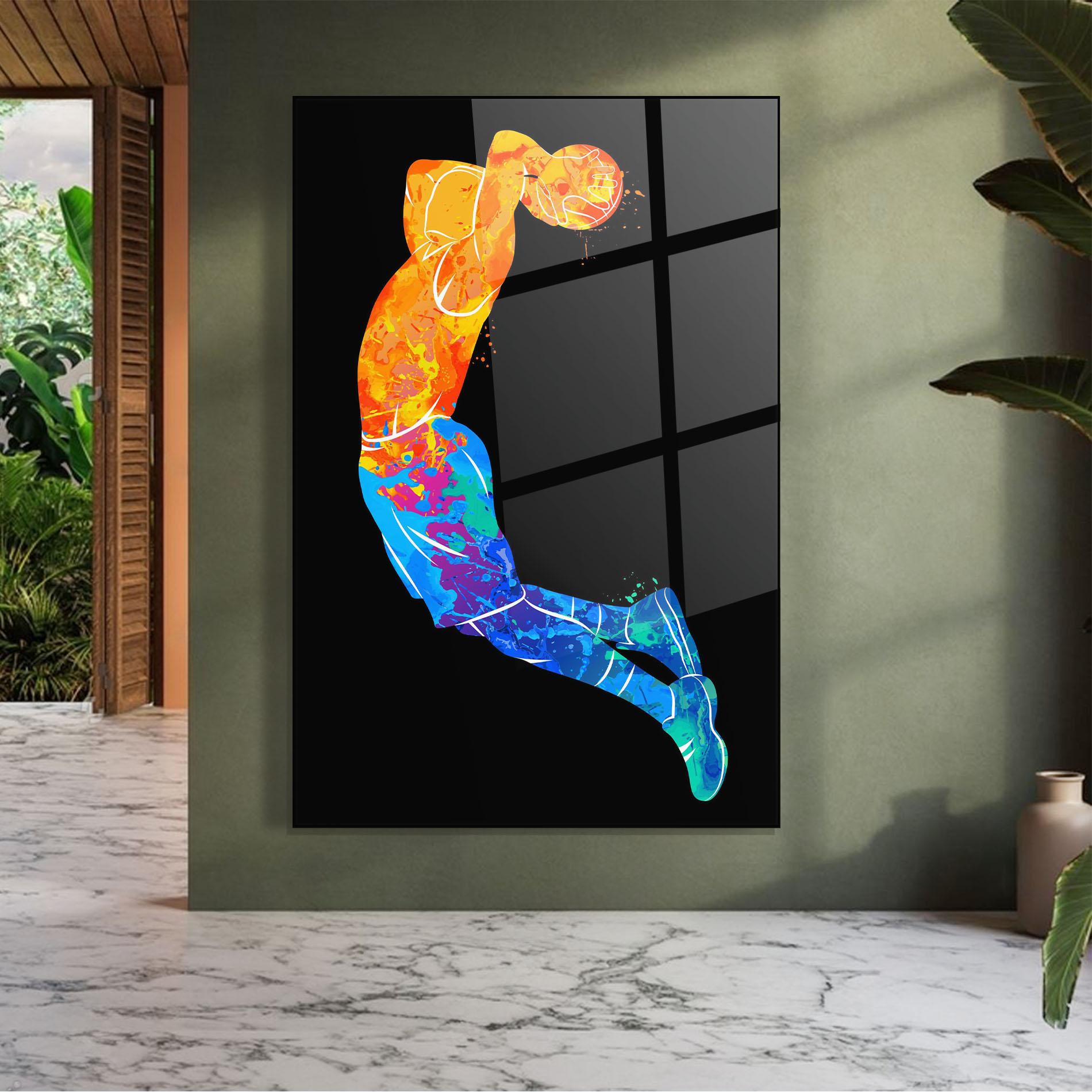 Glasbild Blue Orange Basket mockup 7