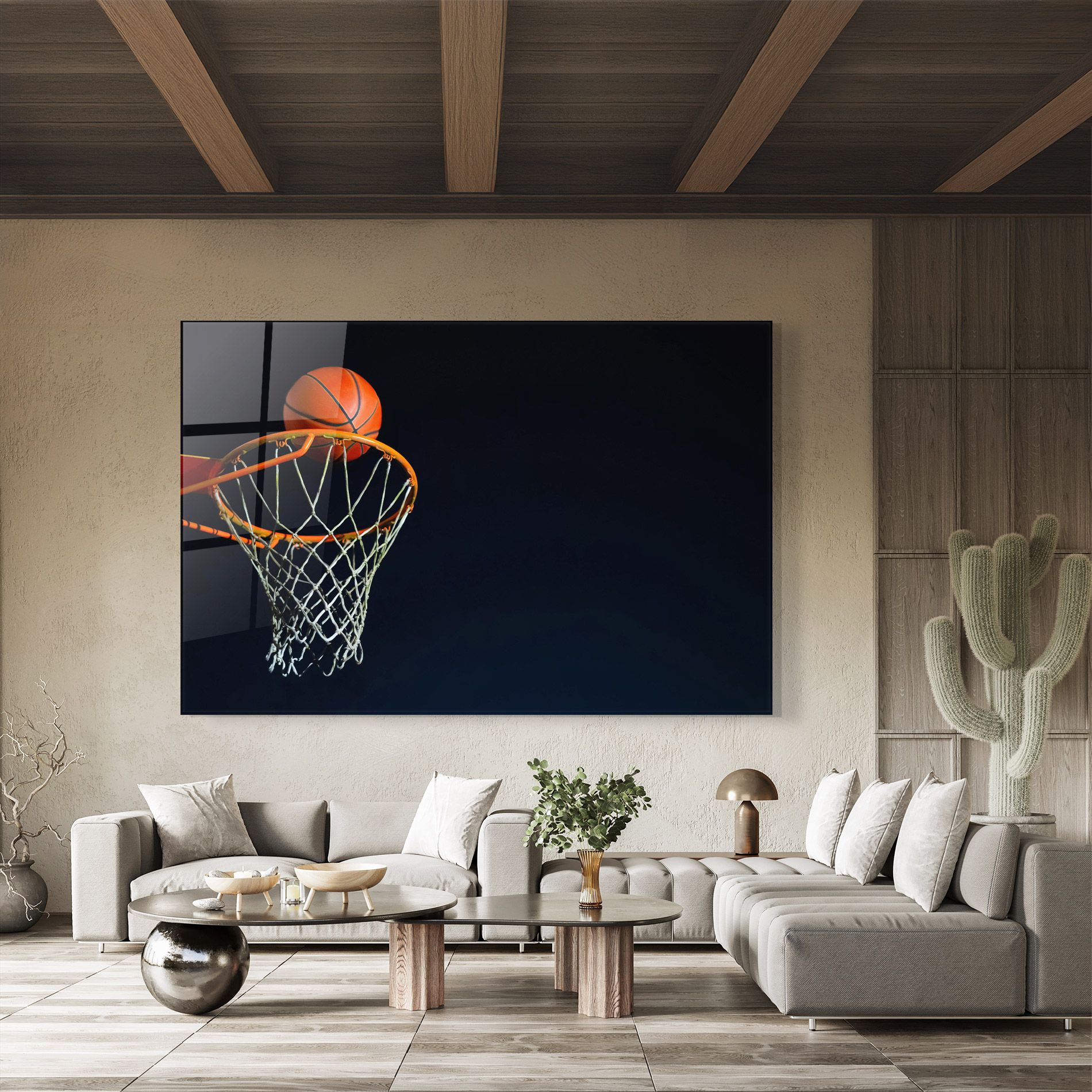Basketball Hoop On Black mockup 8