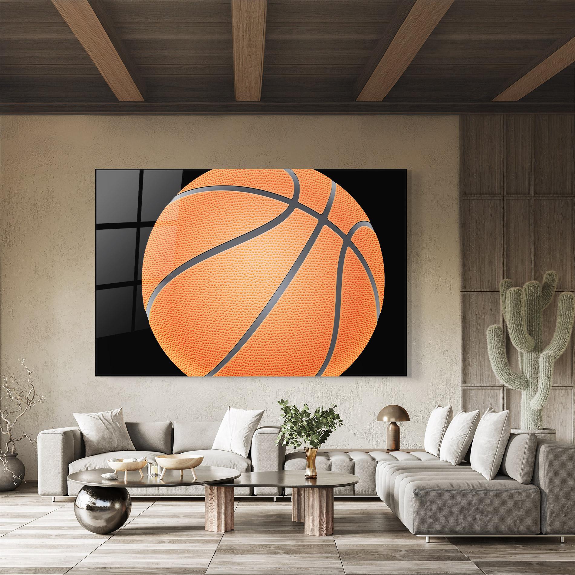 Glasbild Close Up Basketball mockup 8
