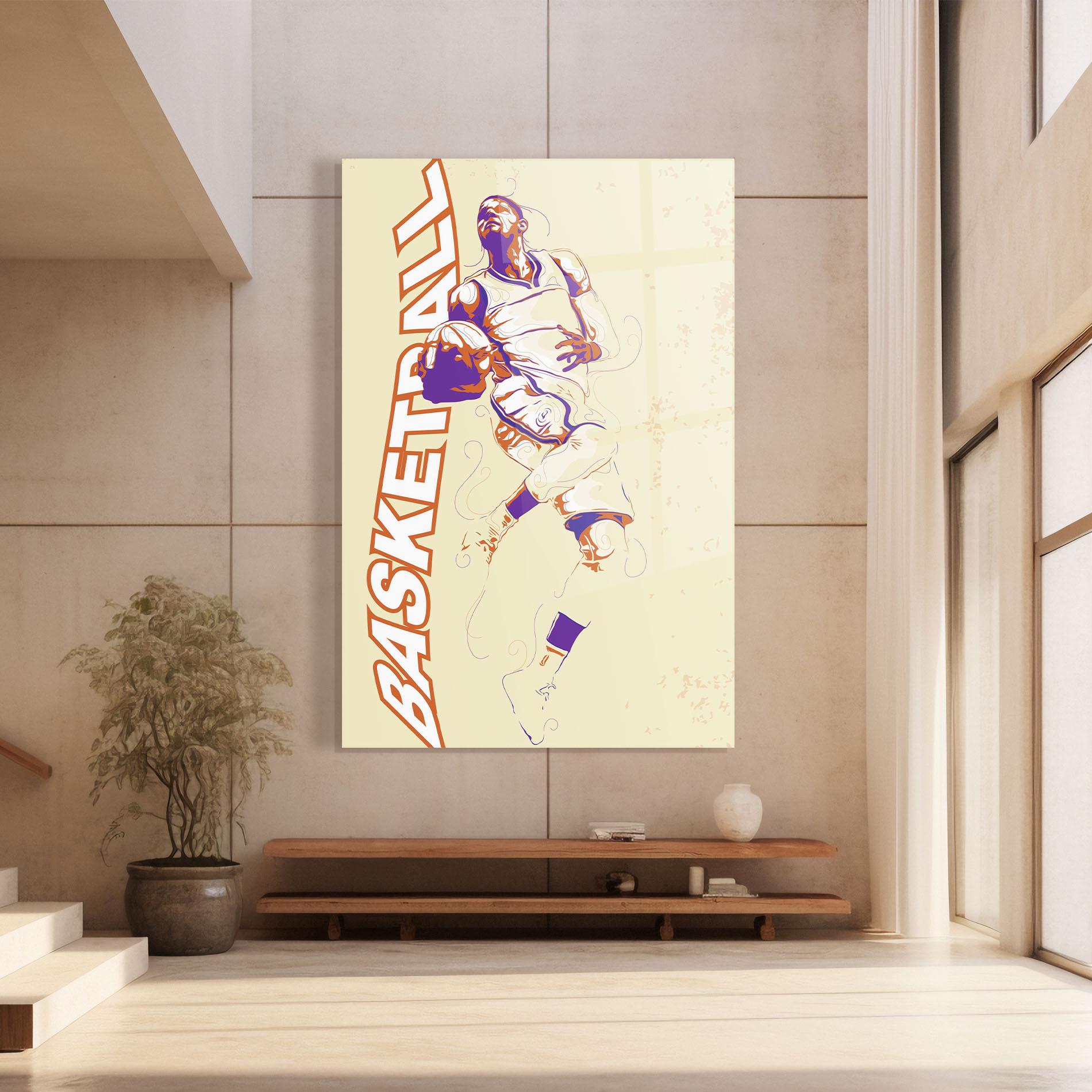 Glasbild Basketball Cream mockup 8