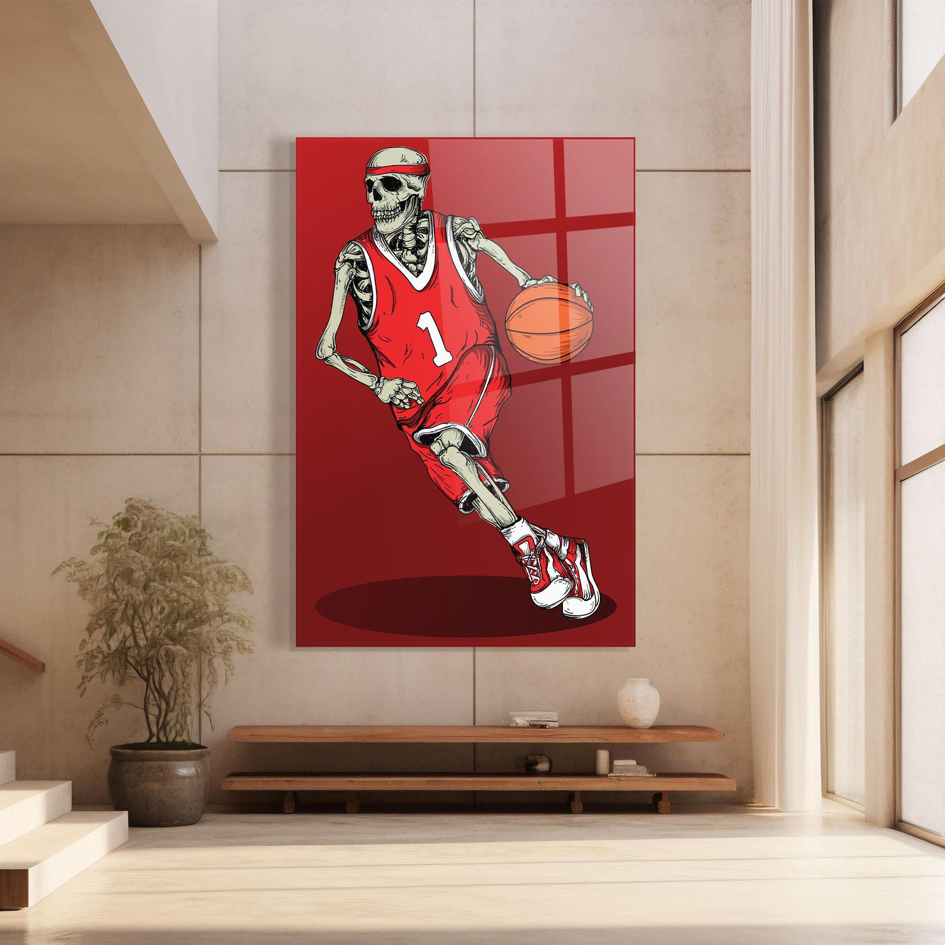 Glasbild Basketball Skull mockup 8