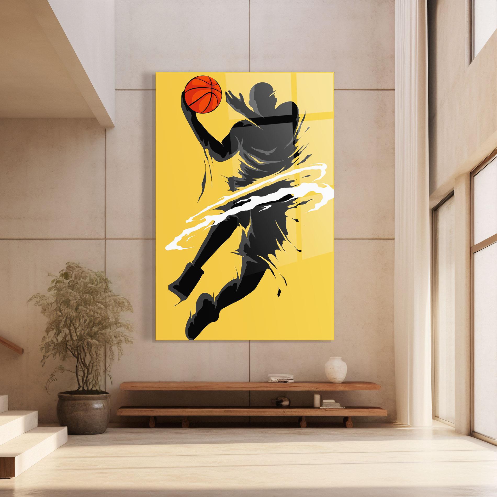 Glasbild Basketball Smoke mockup 8