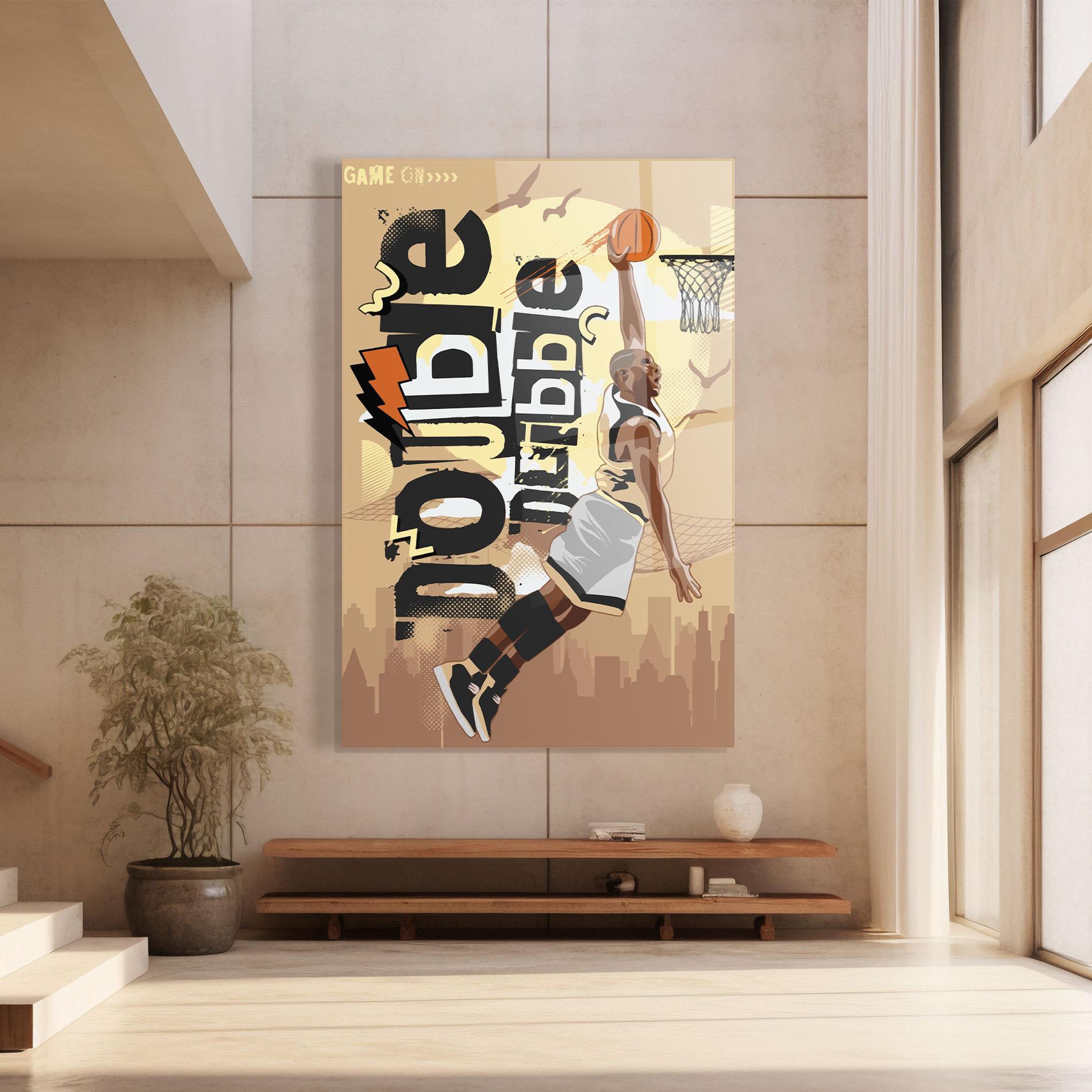 Glasbild Double Dribble mockup 8