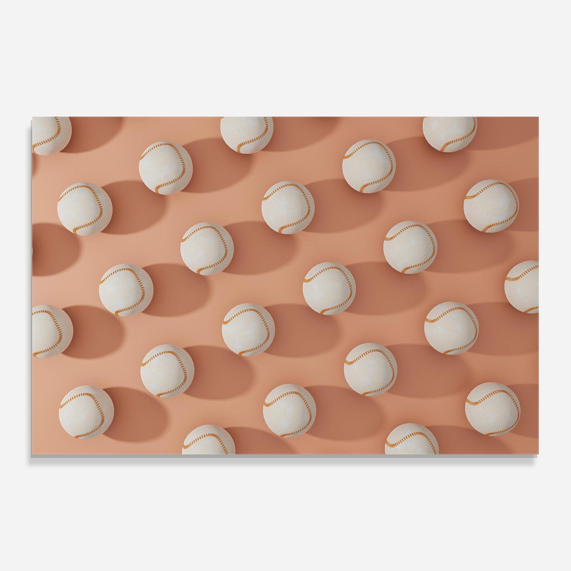 Glasbild Baseball Ball Pattern mockup 0