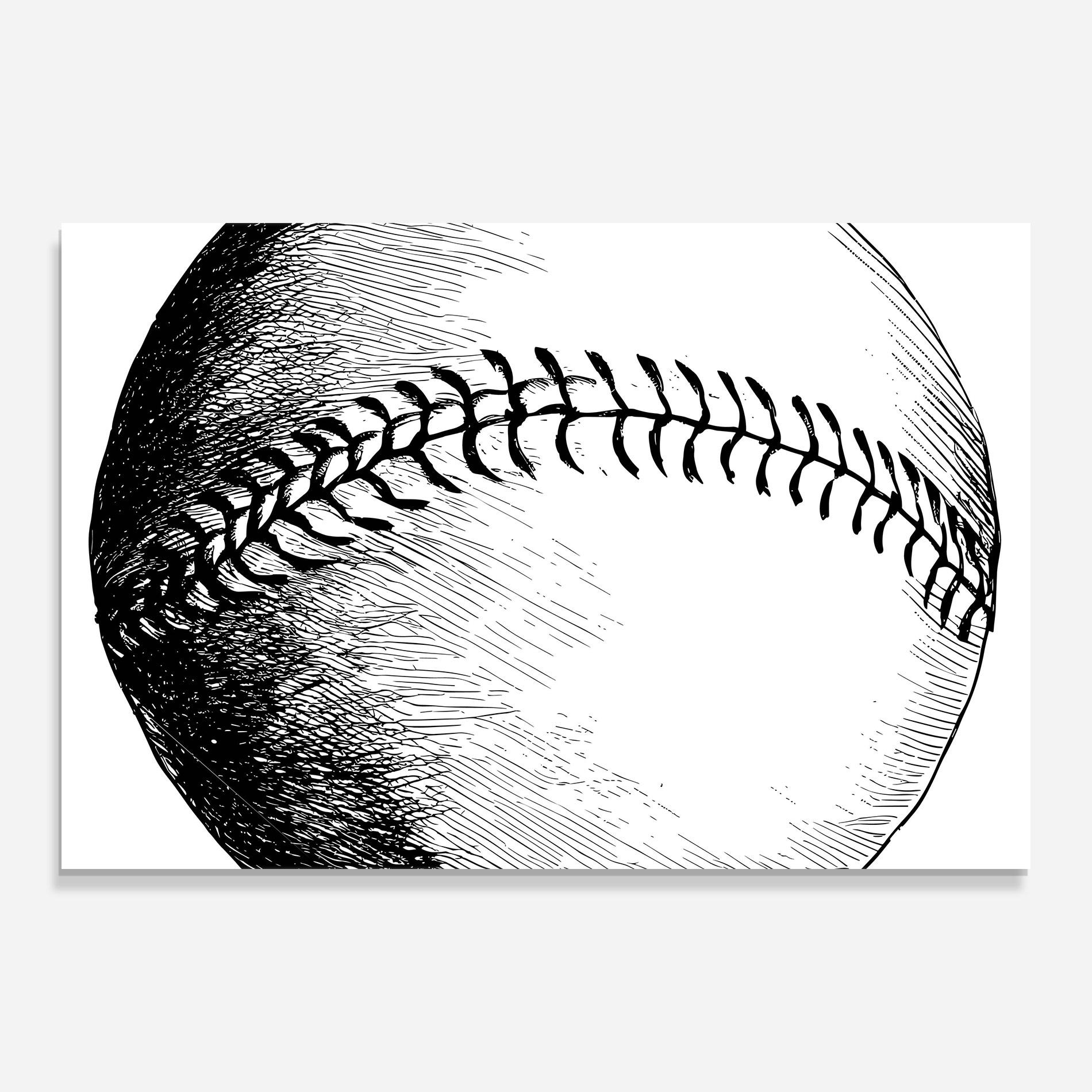 Glasbild Baseball Black Line mockup 0