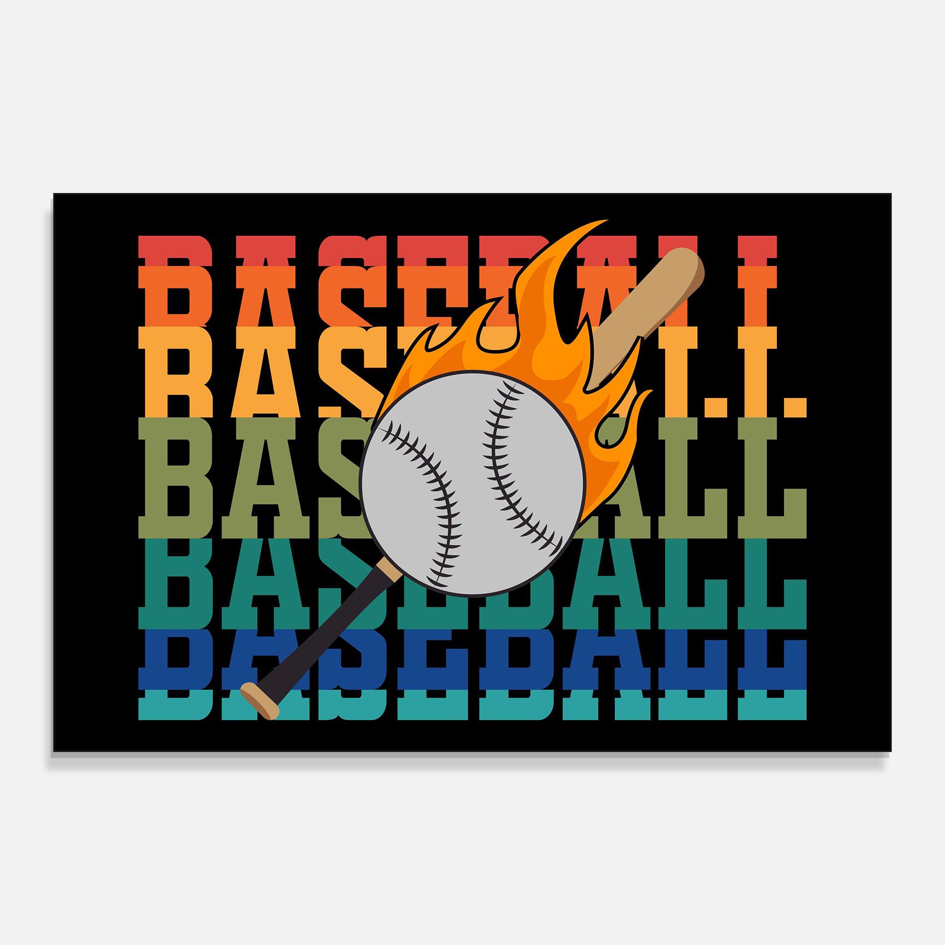 Glasbild Baseball Color mockup 0