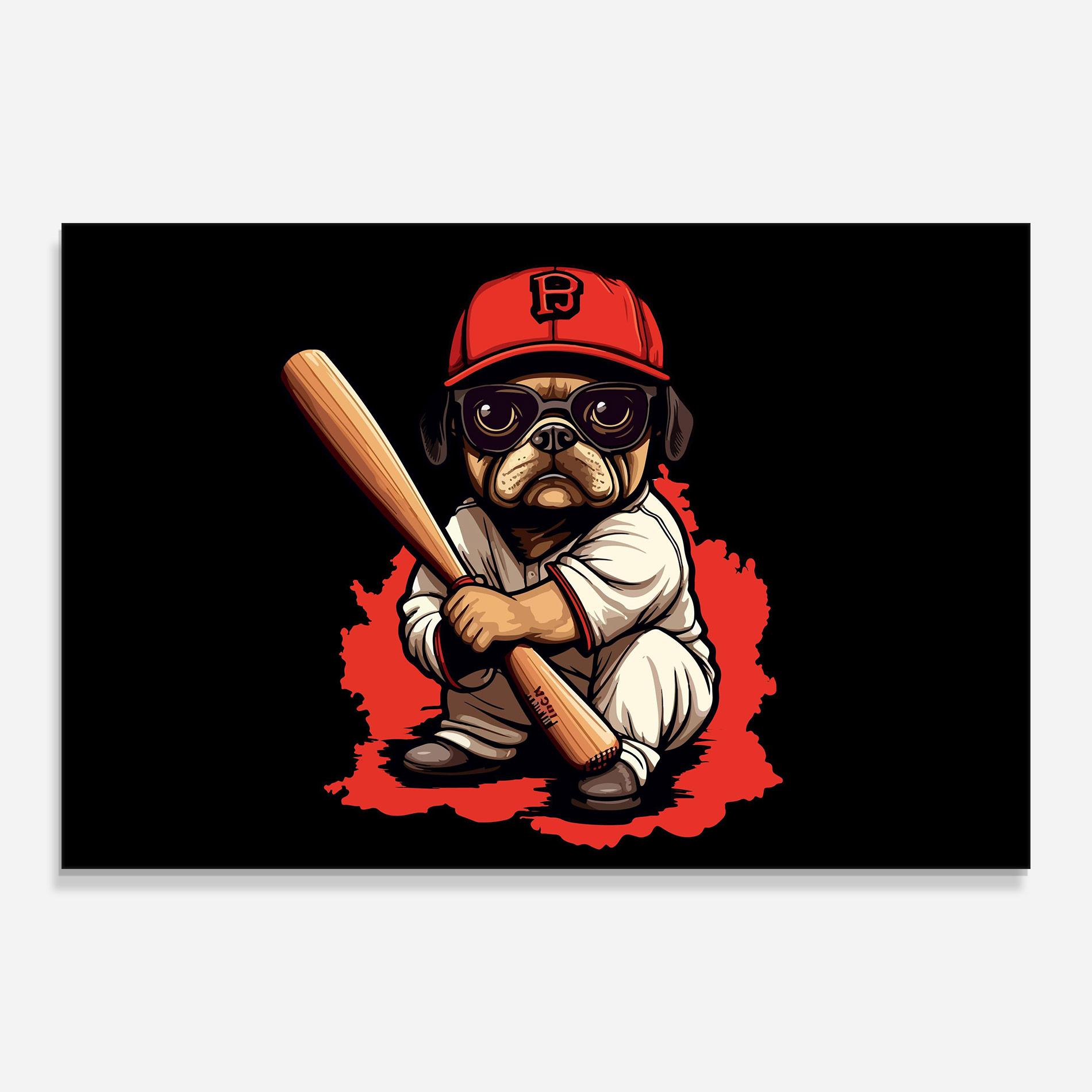Glasbild Baseball Dog mockup 0