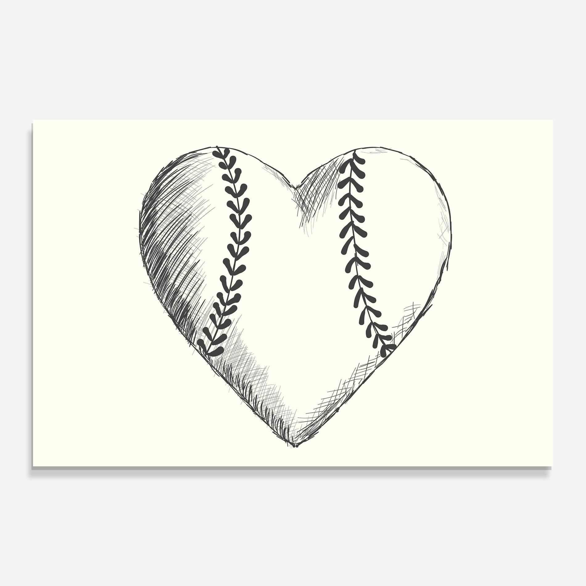 Glasbild Baseball Heart mockup 0