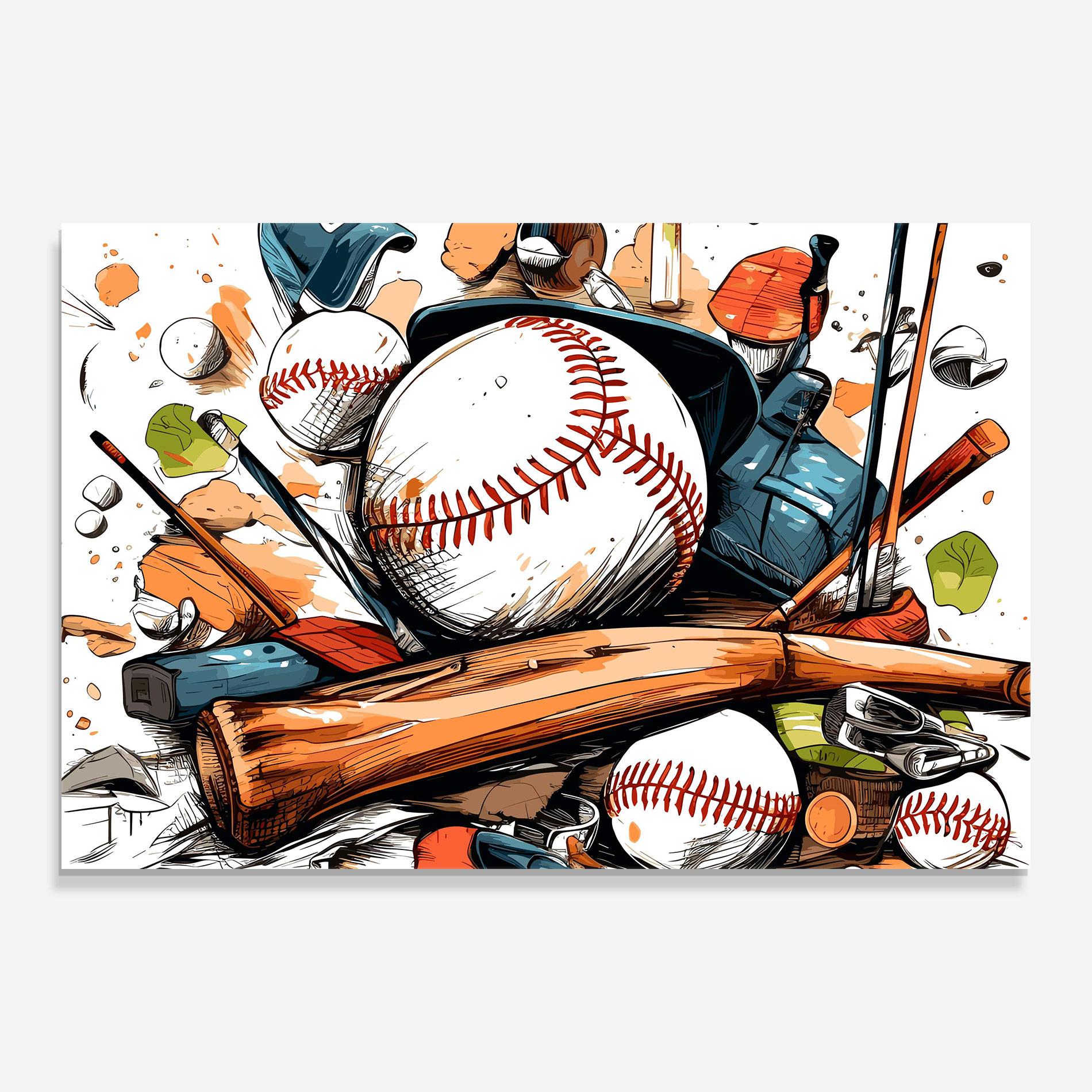 Glasbild Baseball Trash mockup 0