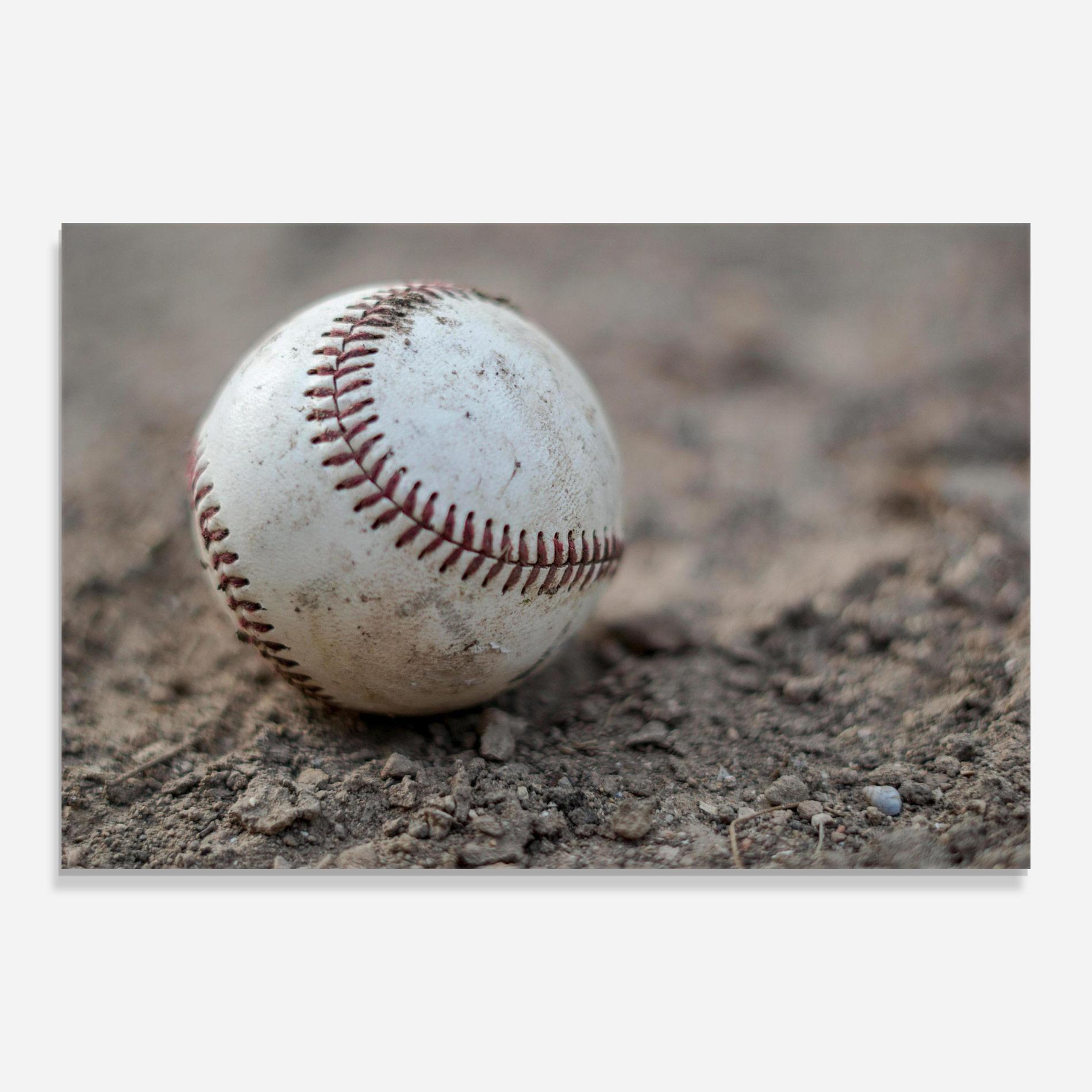Glasbild Dusty Baseball Ball mockup 0