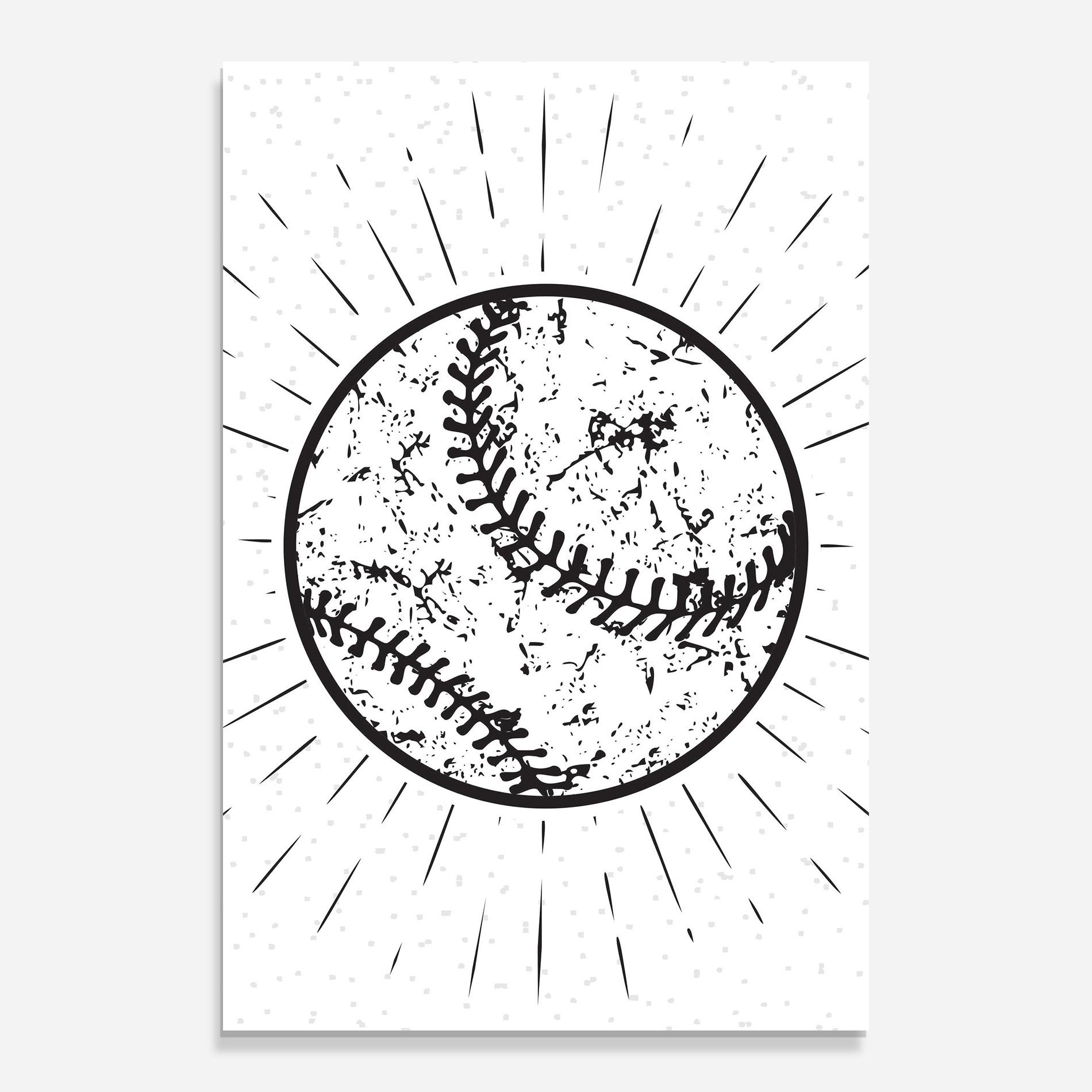 Glasbild Baseball Ball Line mockup 0