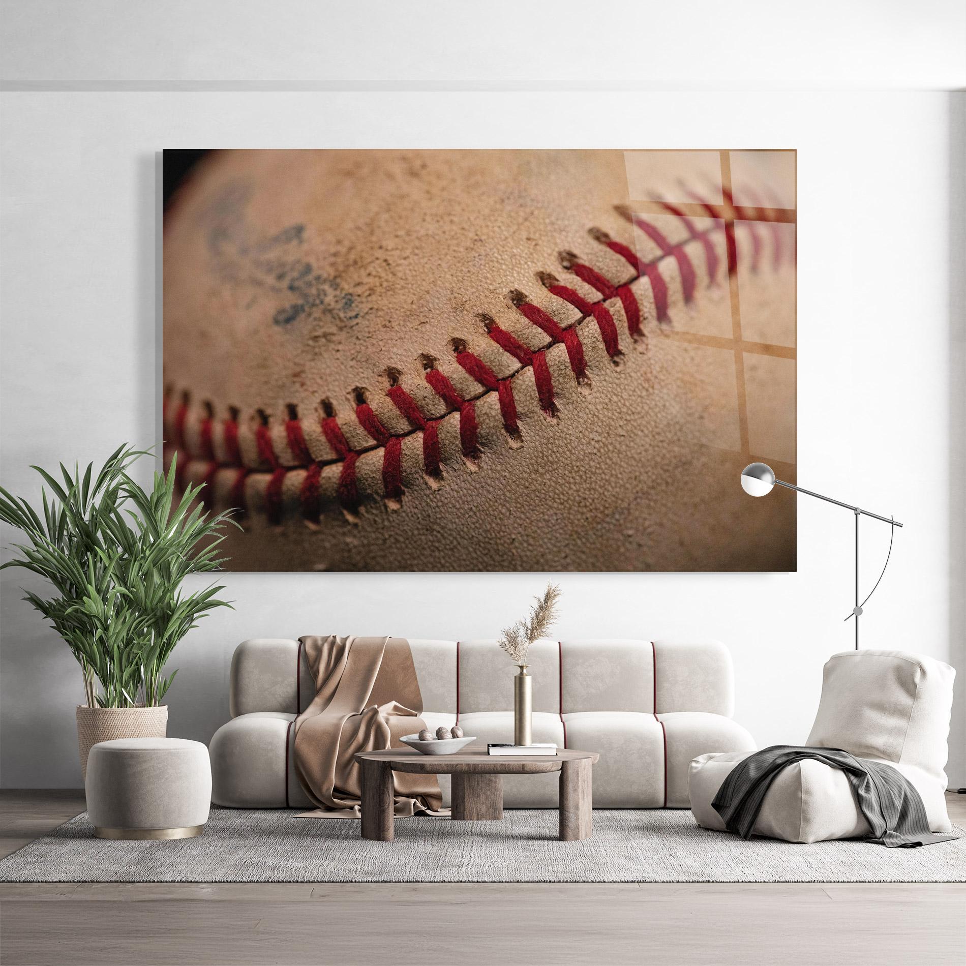 Glasbild Baseball Ball Close Up mockup 9