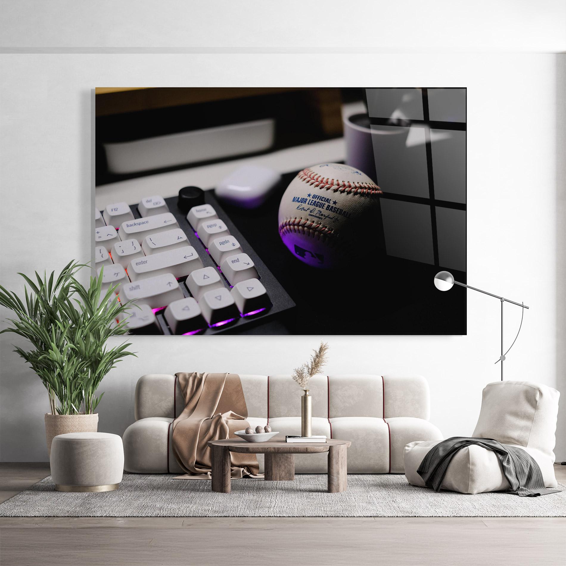 Glasbild Baseball Ball Gaming mockup 9