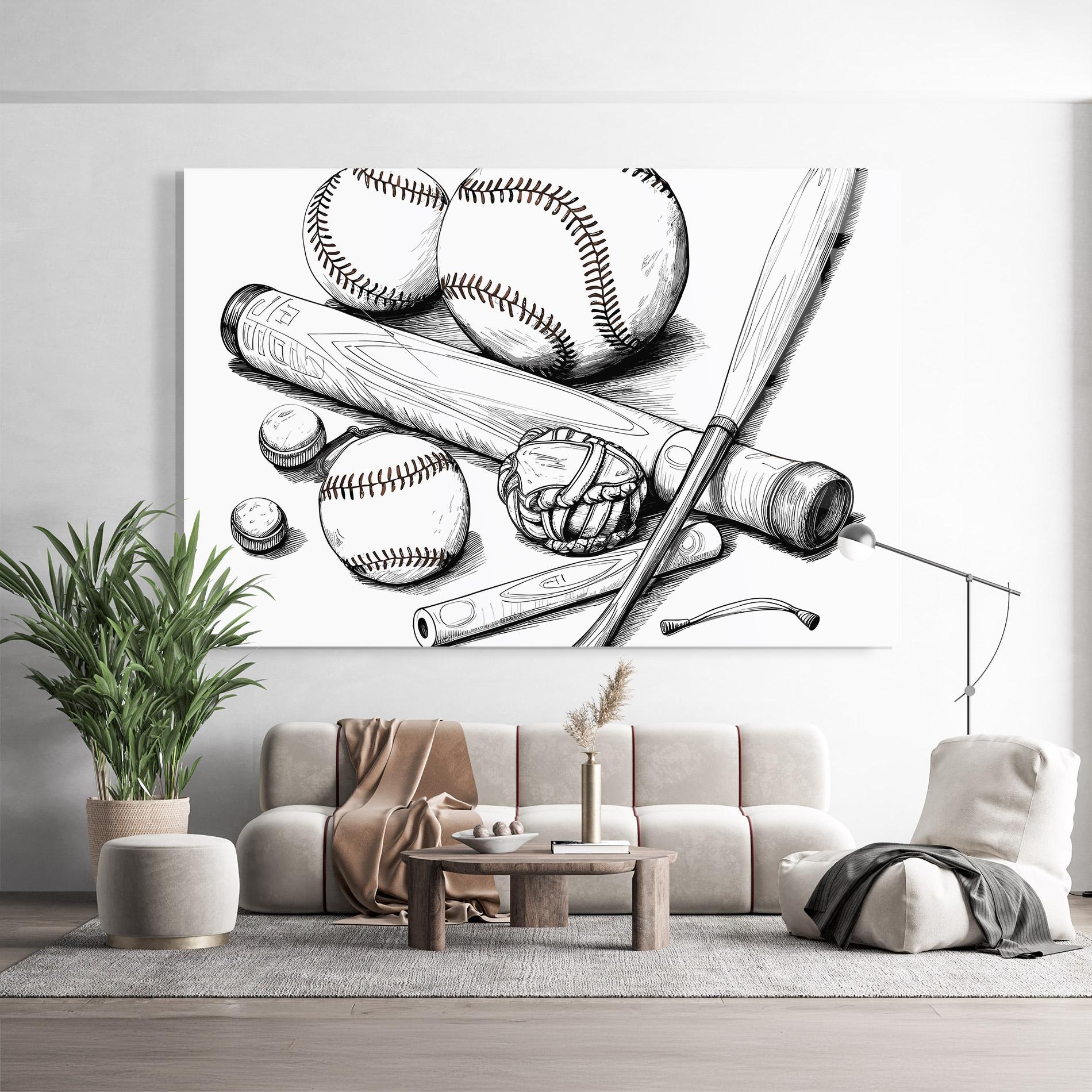 Glasbild Baseball Balls Line mockup 9