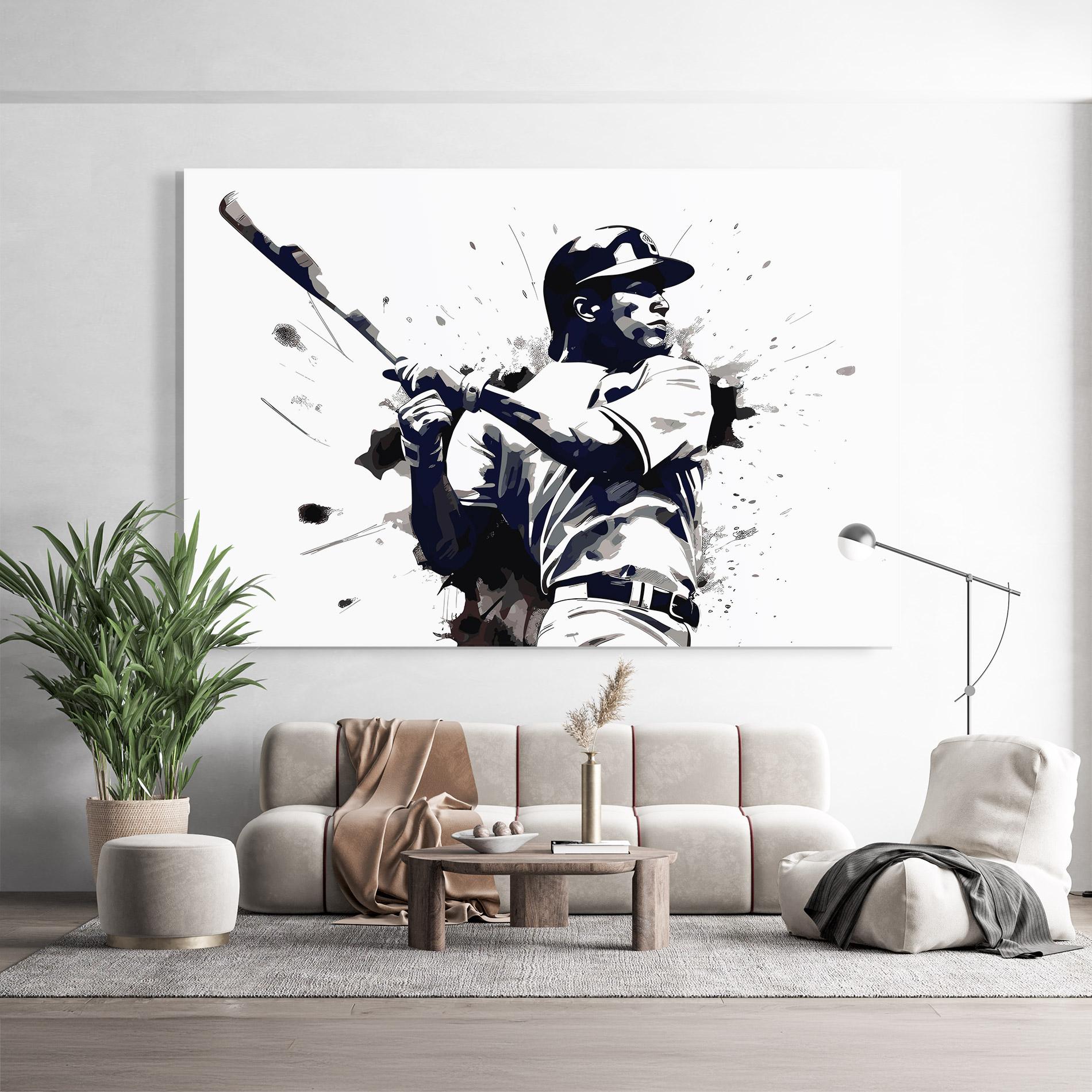 Glasbild Baseball Grey Art mockup 9