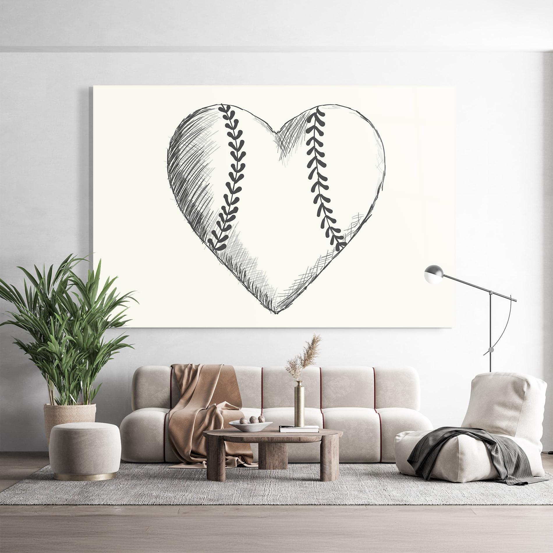 Glasbild Baseball Heart mockup 9