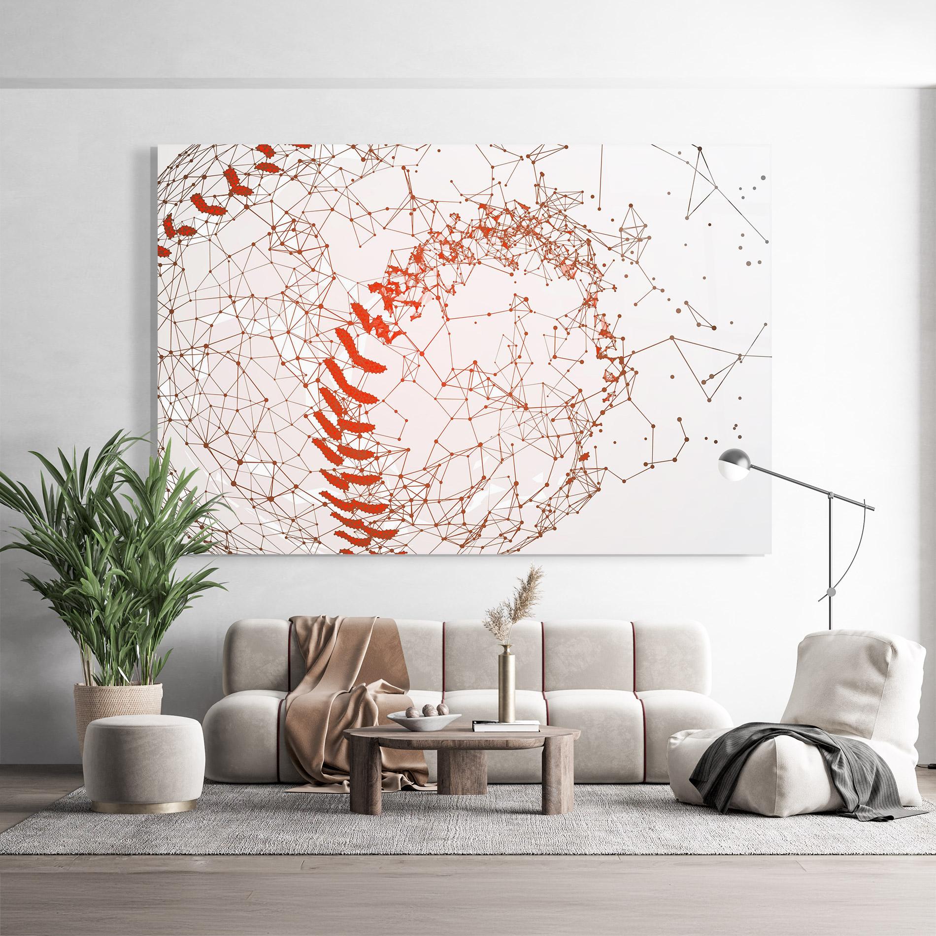 Glasbild Baseball Line Art mockup 9