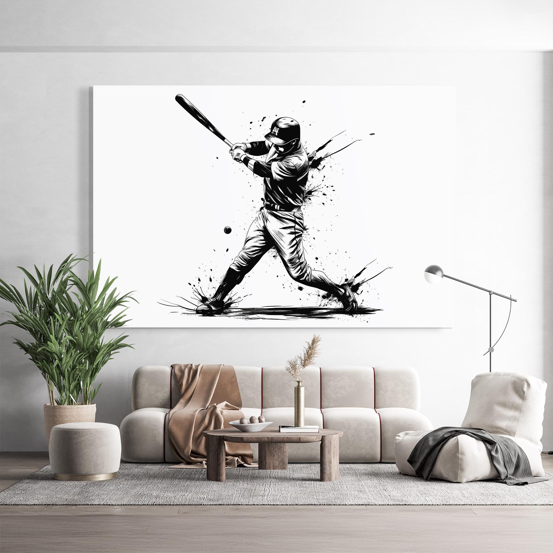 Glasbild Baseball Splash mockup 9