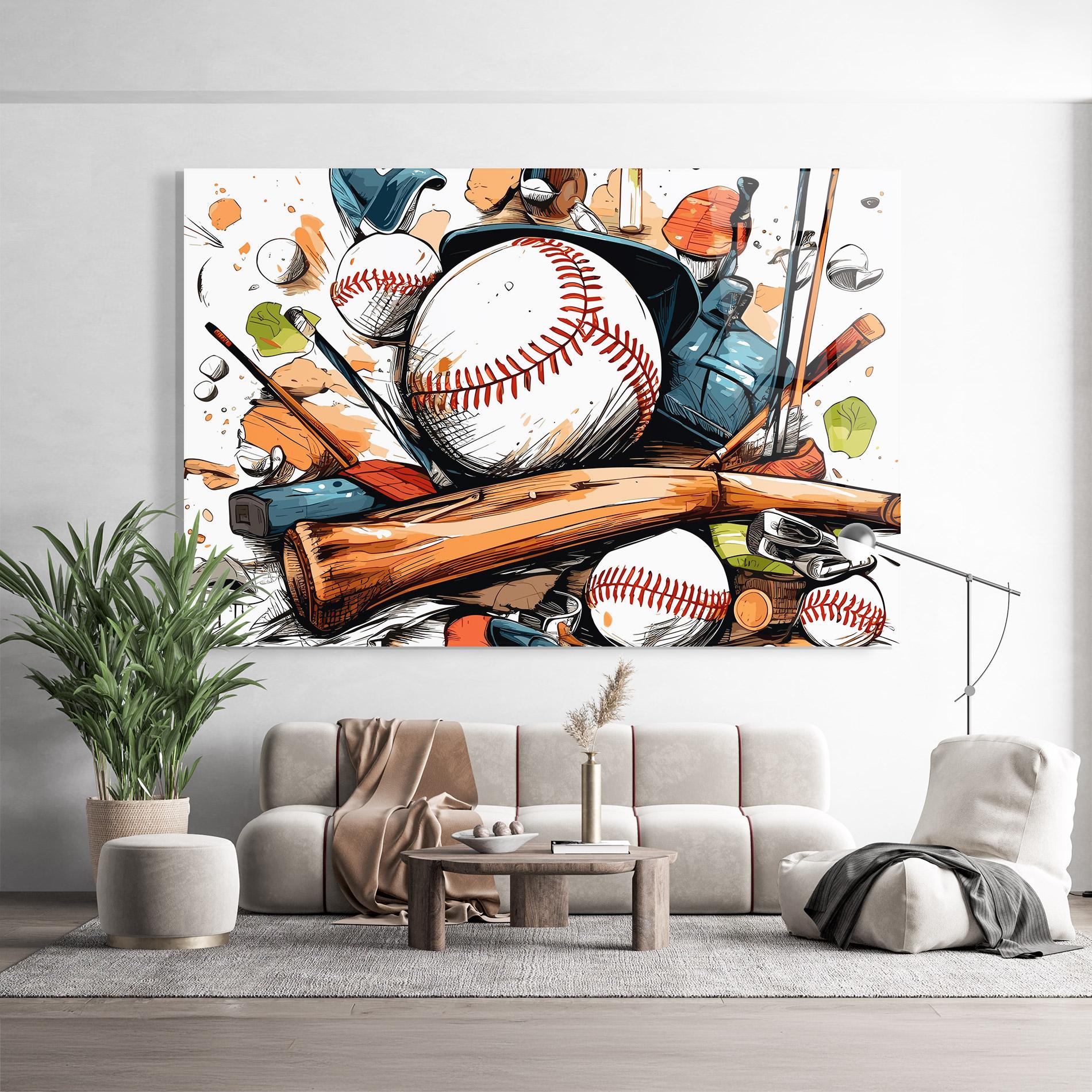 Glasbild Baseball Trash mockup 9