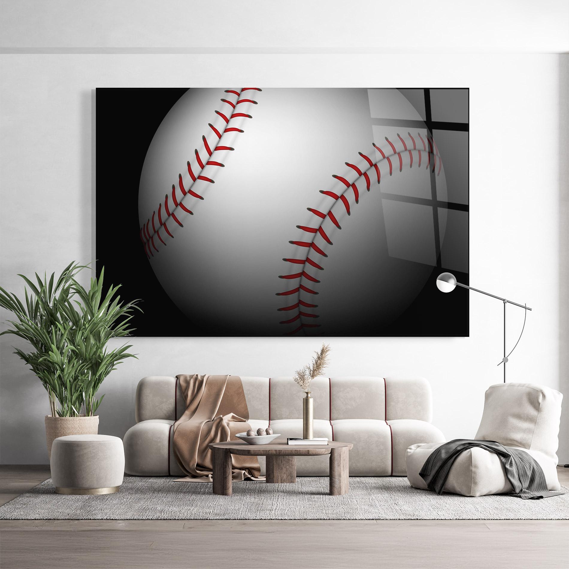Glasbild Close Up Baseball mockup 9