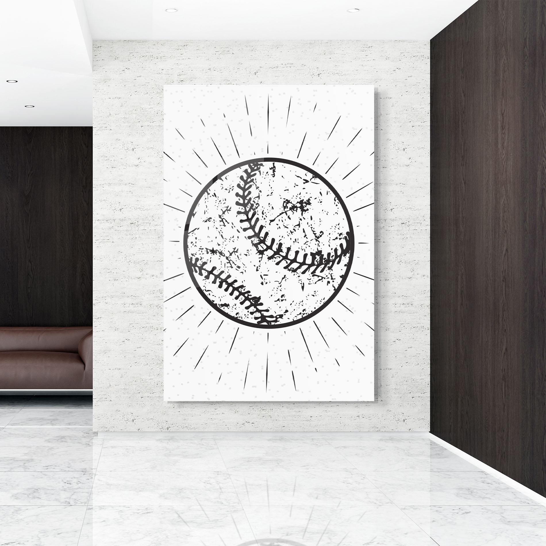 Glasbild Baseball Ball Line mockup 9