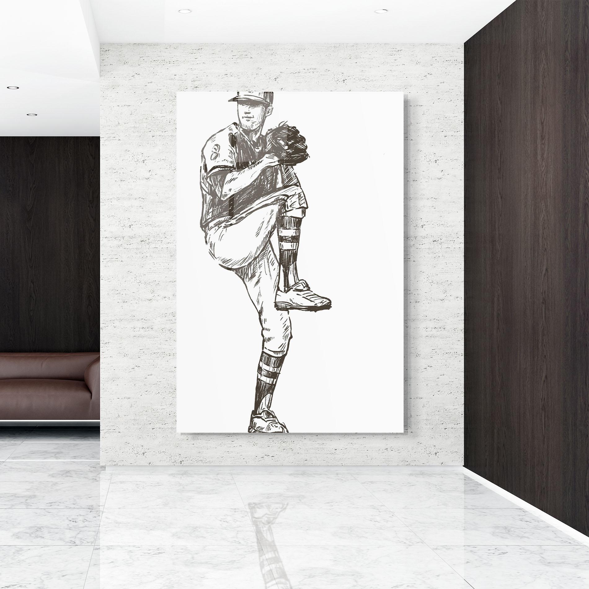 Glasbild Baseball Player Line mockup 9