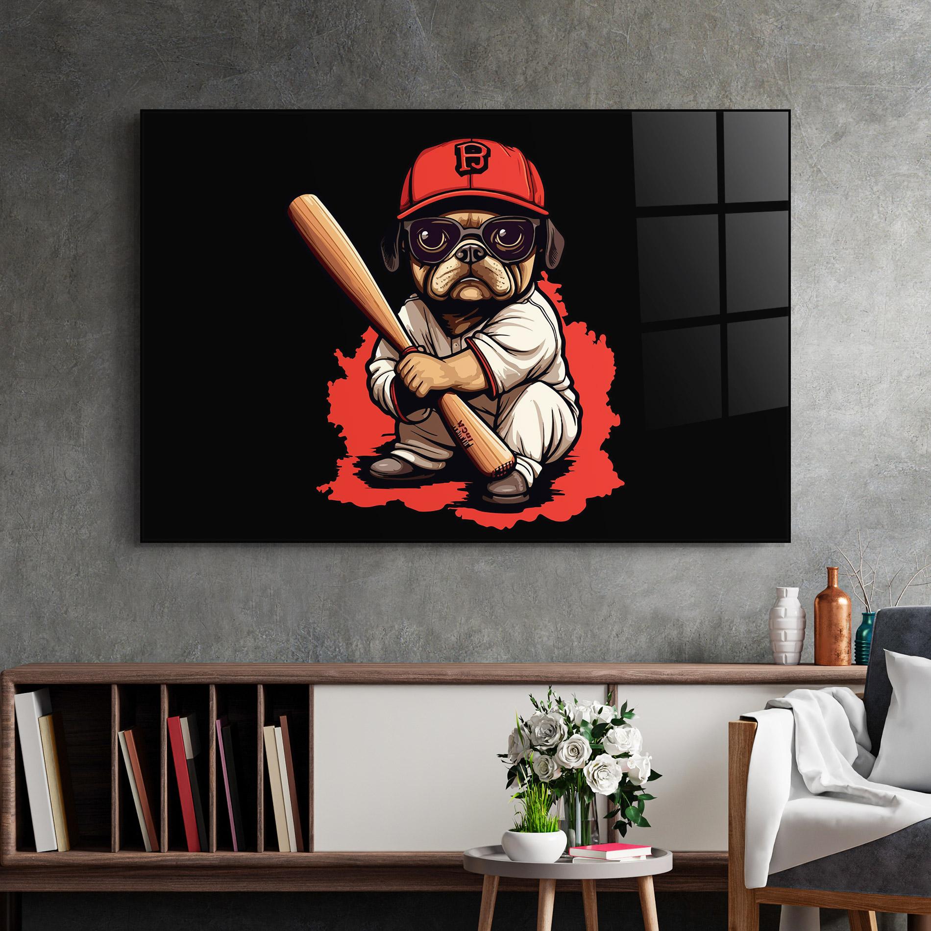 Glasbild Baseball Dog mockup 2