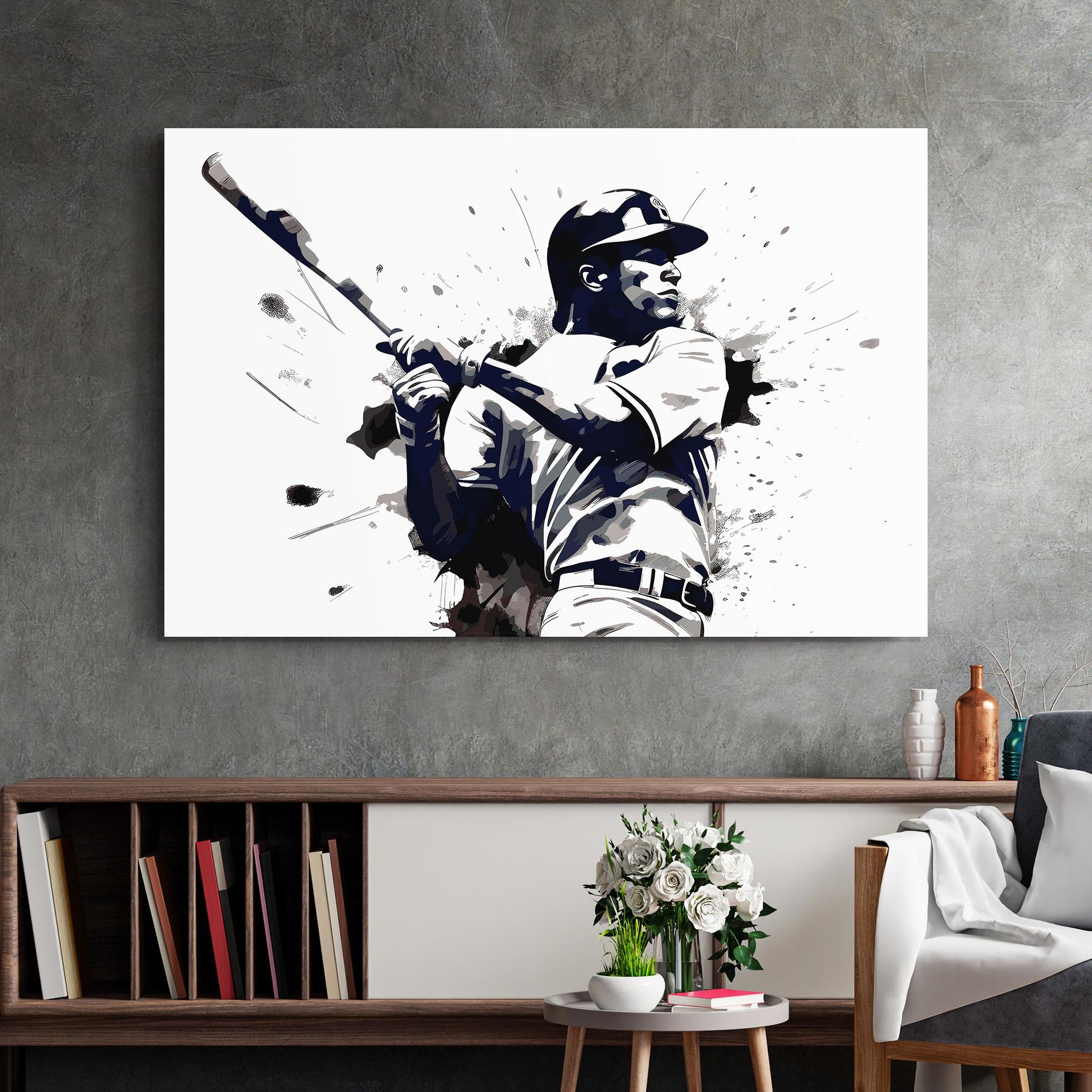 Glasbild Baseball Grey Art mockup 2