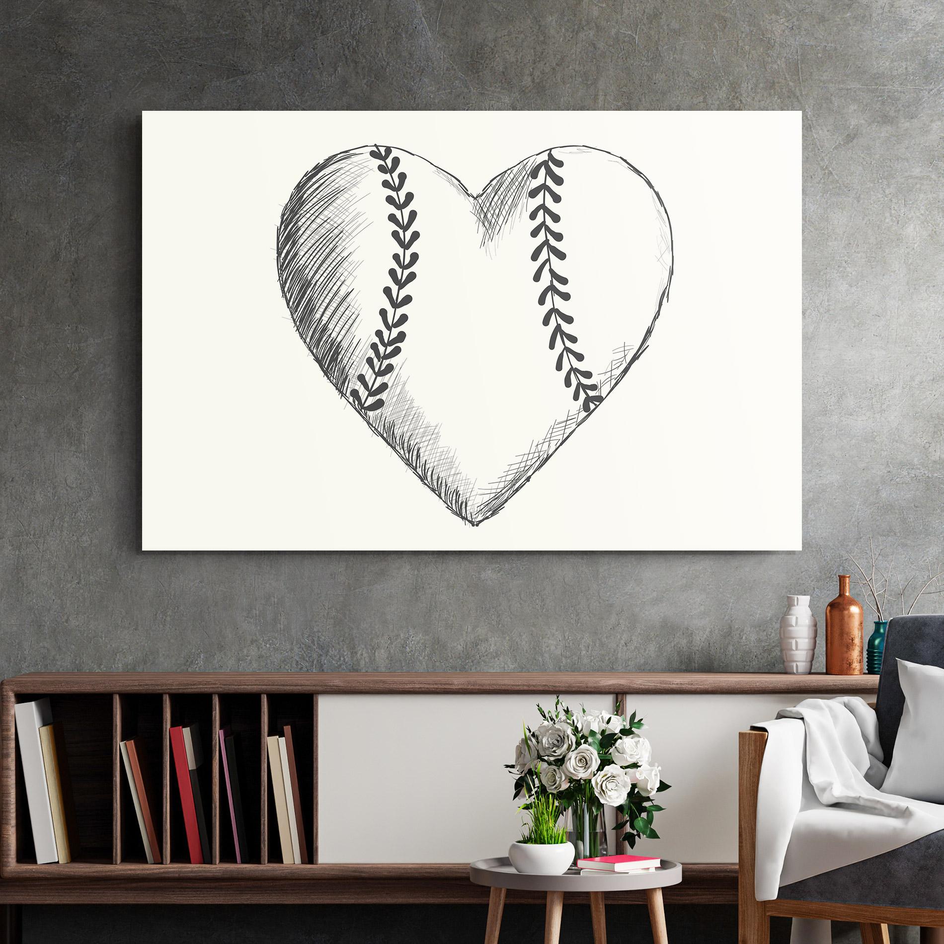 Glasbild Baseball Heart mockup 2