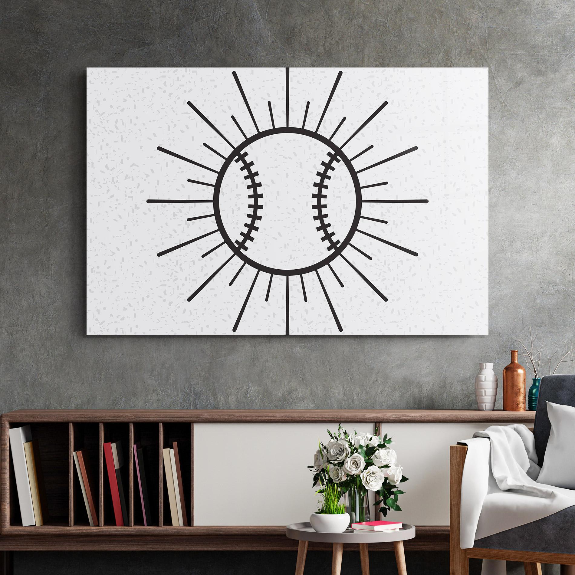 Glasbild Baseball Line mockup 2