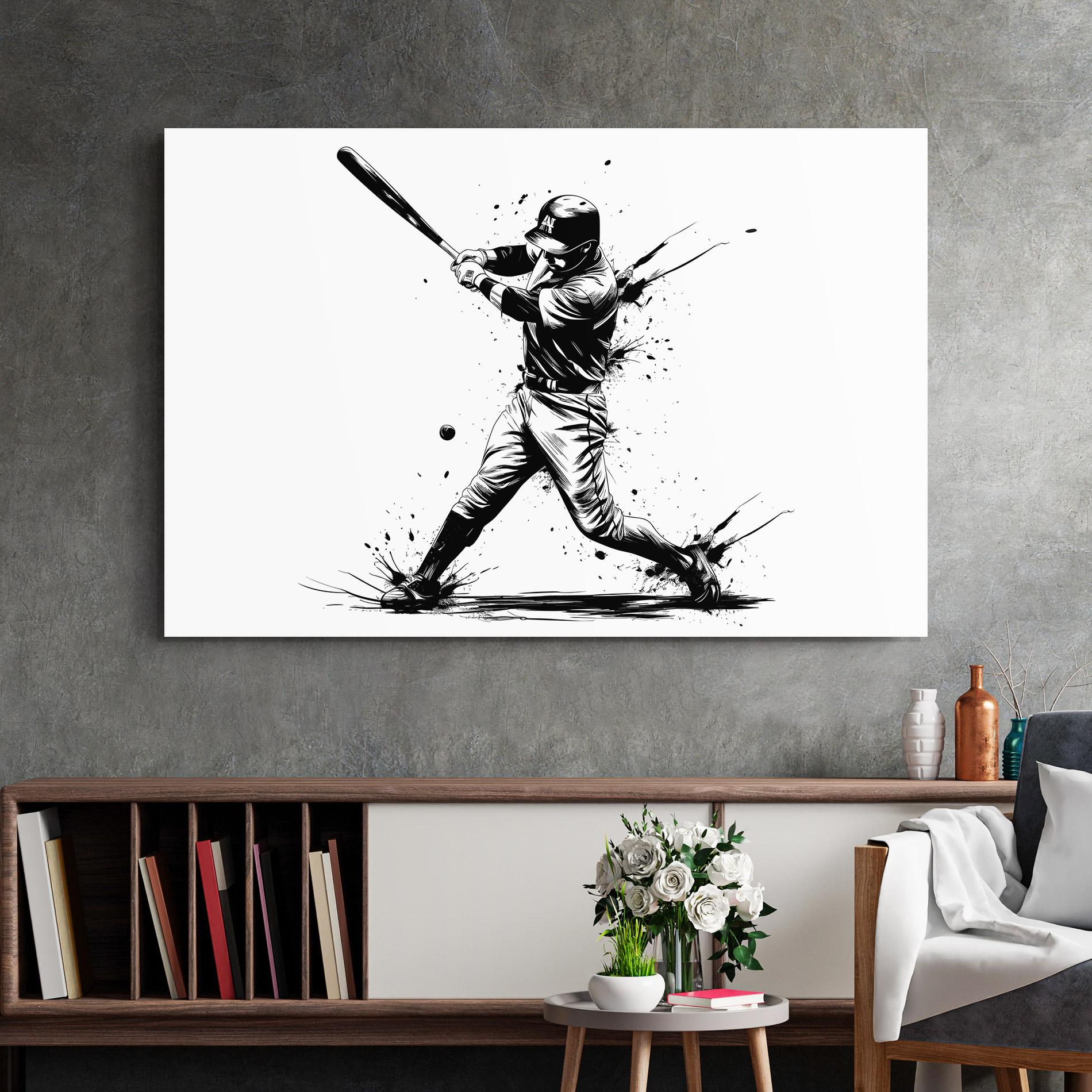 Glasbild Baseball Splash mockup 2