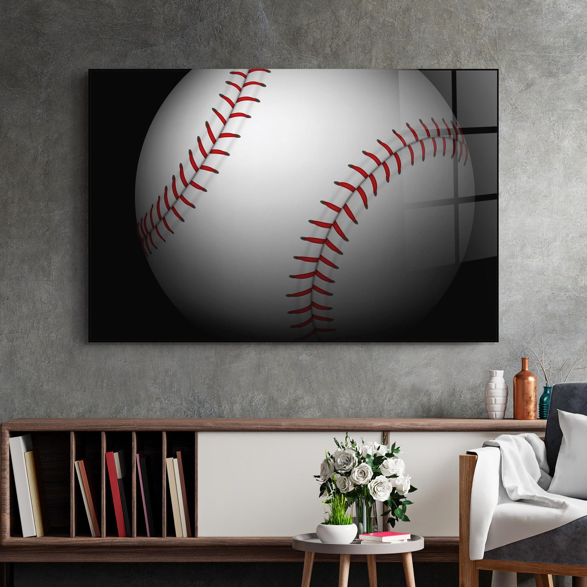 Glasbild Close Up Baseball mockup 2