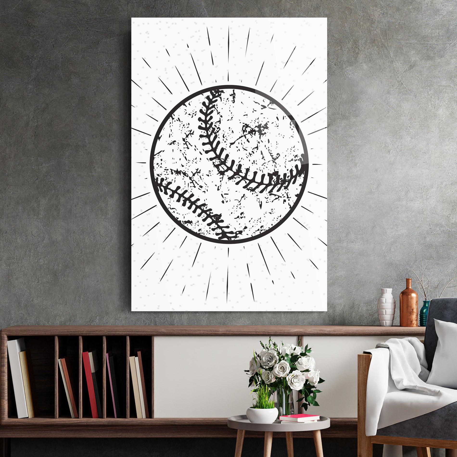 Glasbild Baseball Ball Line mockup 2