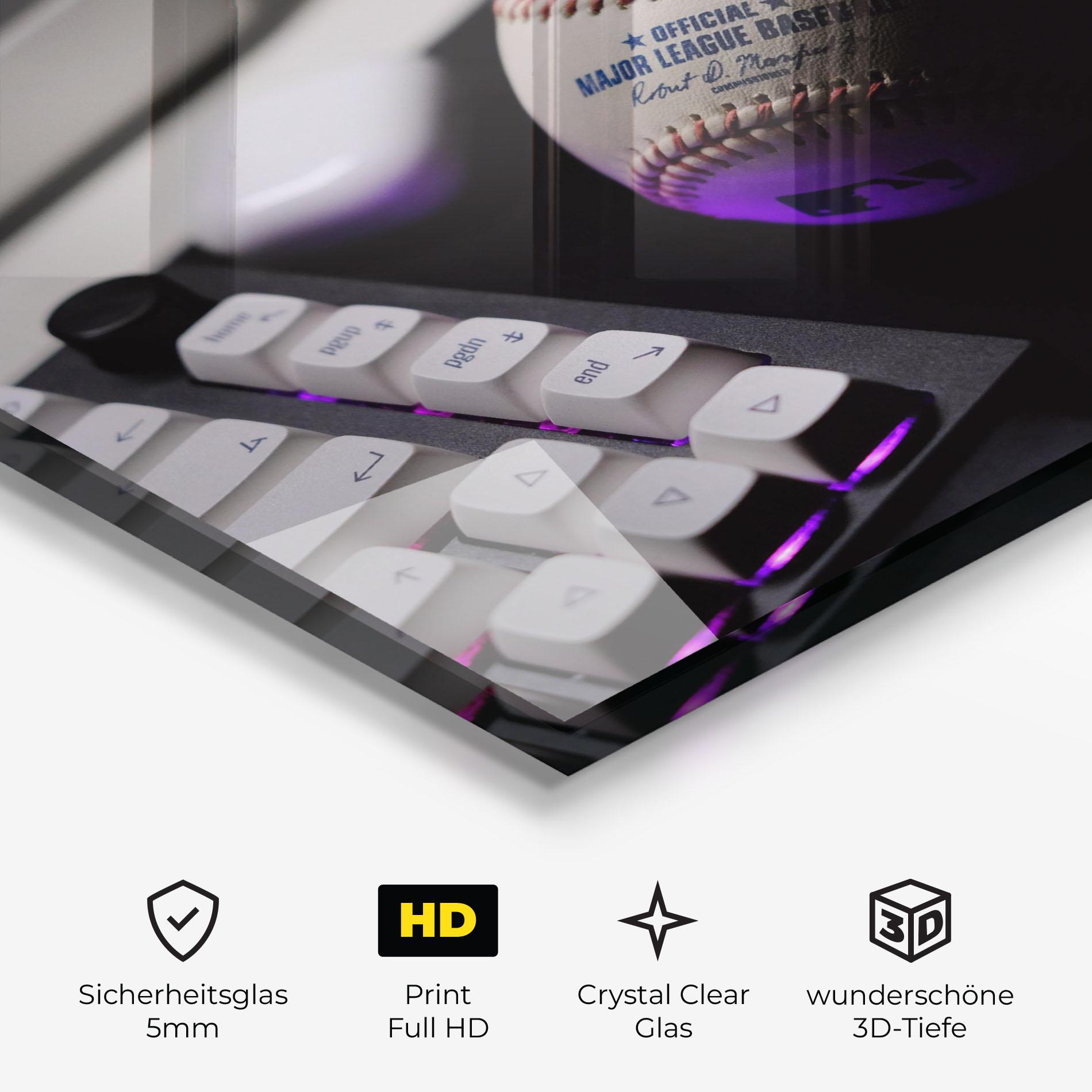 Glasbild Baseball Ball Gaming mockup 3