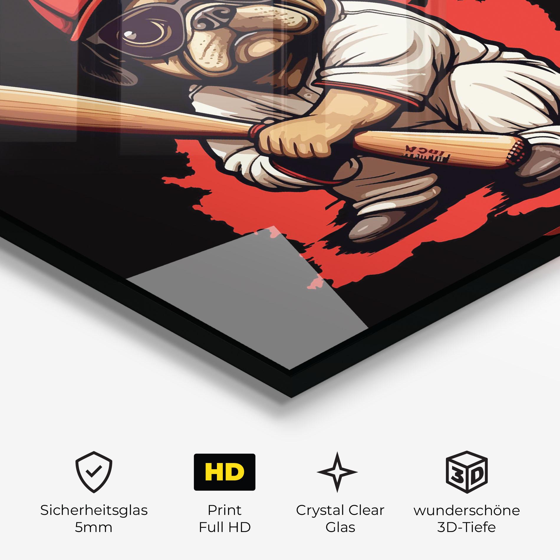 Glasbild Baseball Dog mockup 3